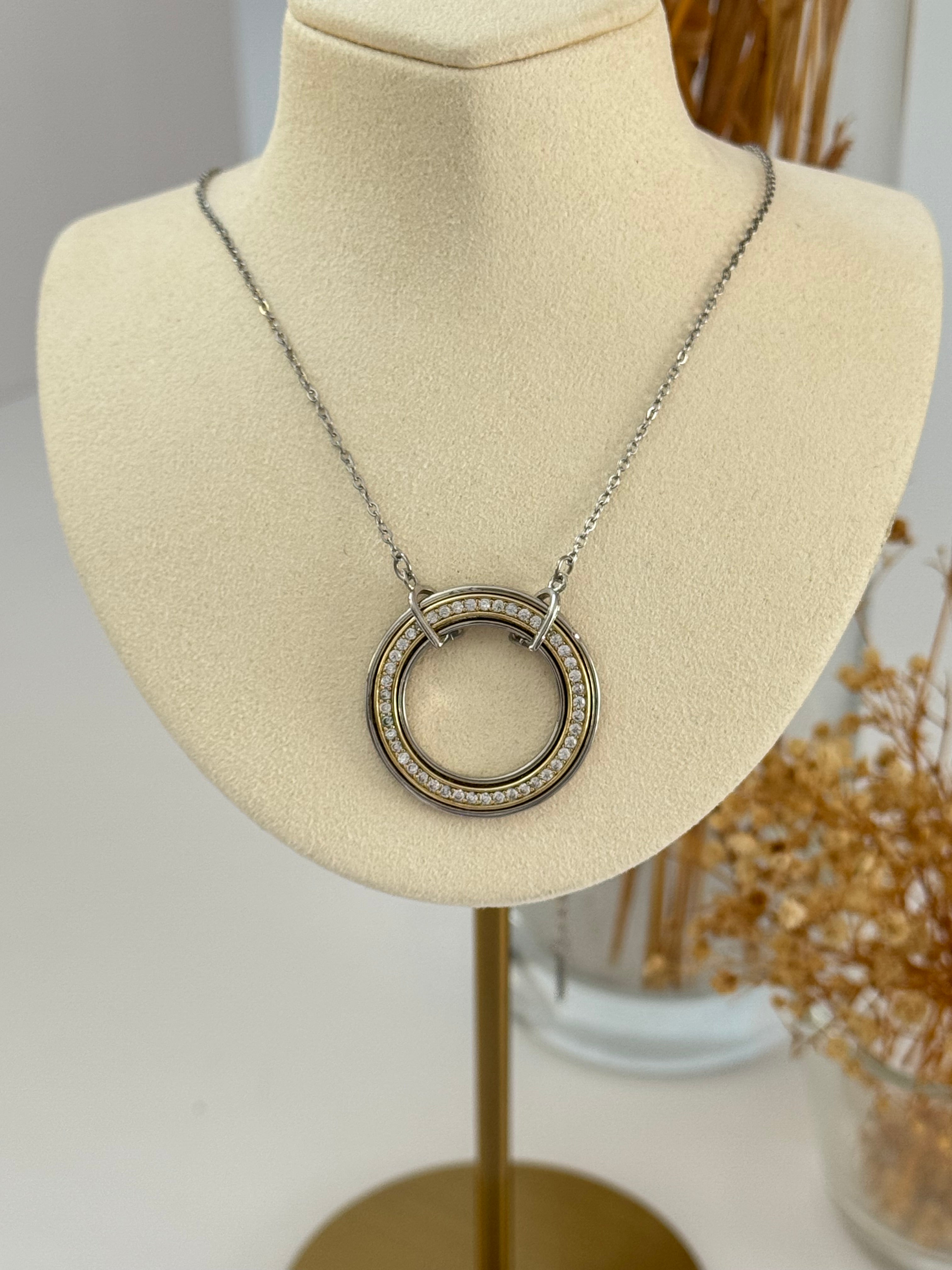 İTHAL MARKA MODEL HALKA DETAYLI KOLYE