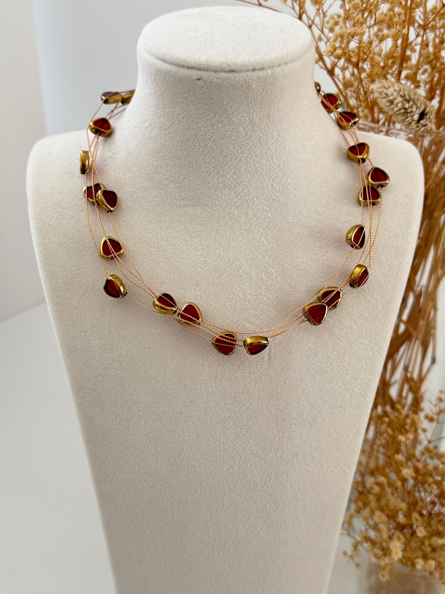 VARA BORDO KALP TAŞLI GOLD KOLYE