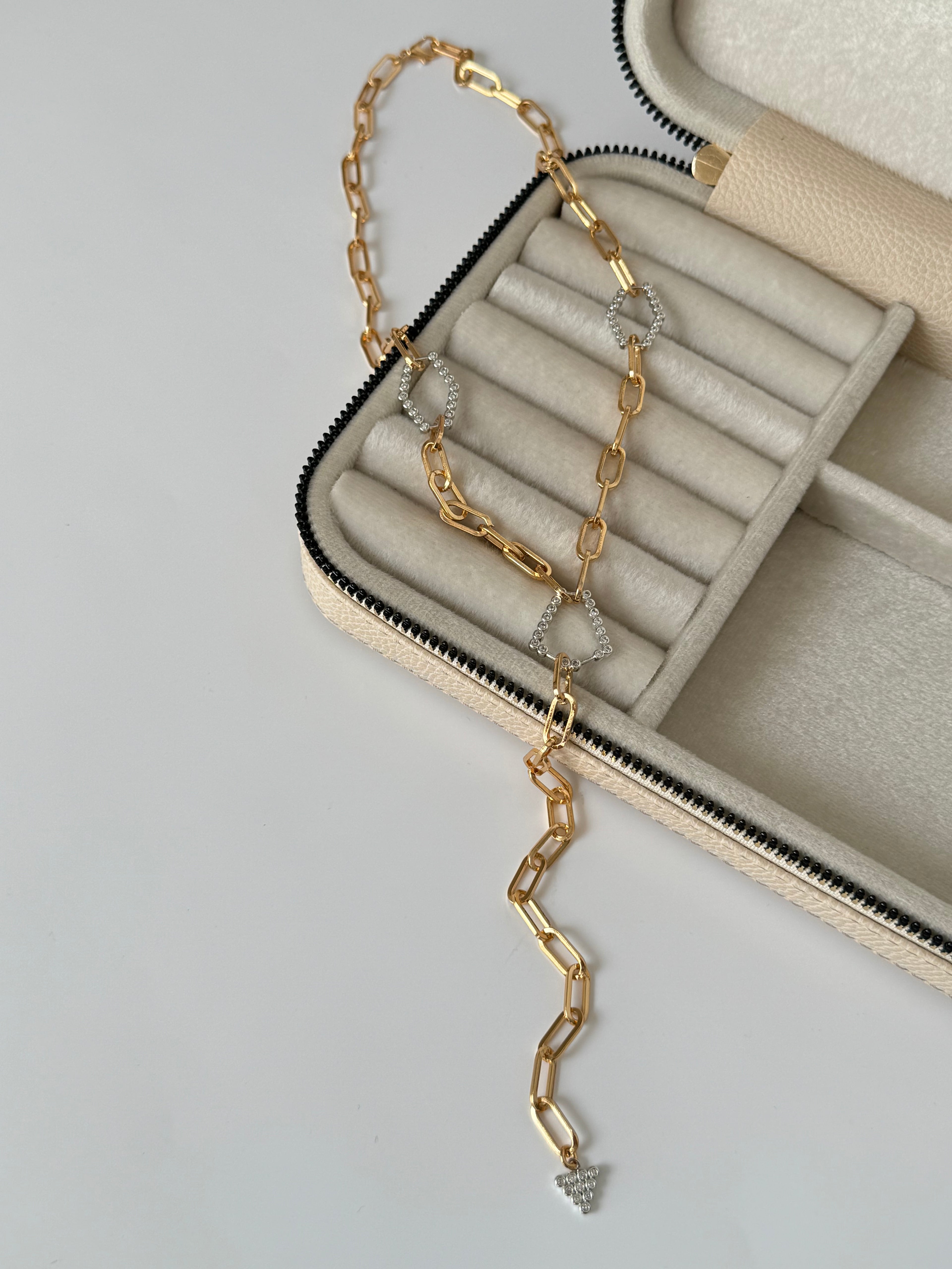 İTHAL TAŞLI ROSE GOLD Y KOLYE
