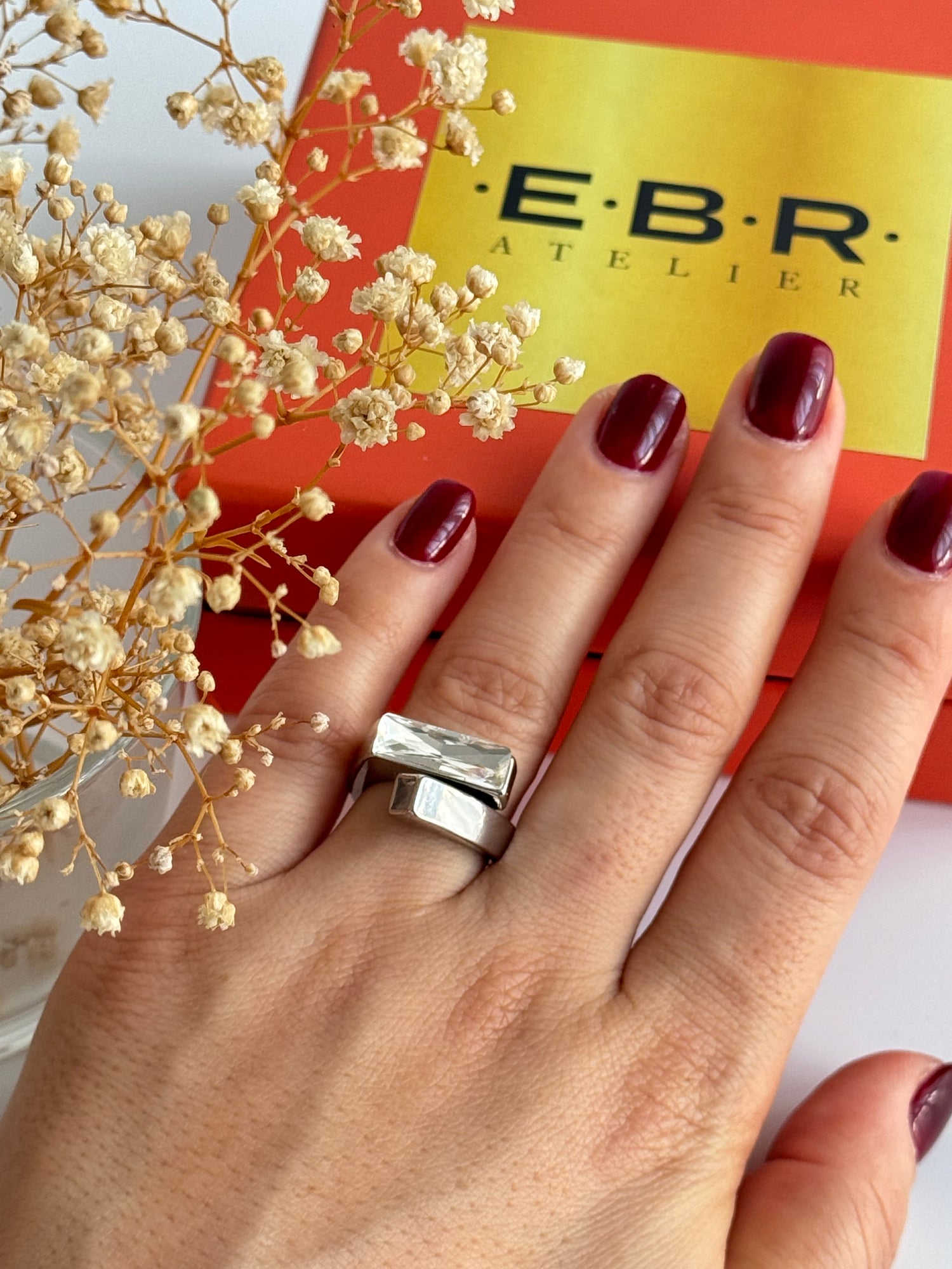 İTHAL TAŞLI SİLVER AYARLANABİLİR YÜZÜK