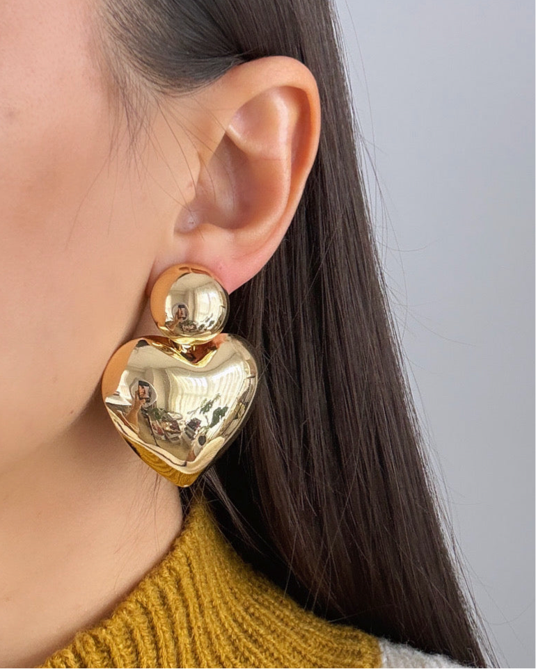 İTHAL KALP MODEL GOLD KÜPE