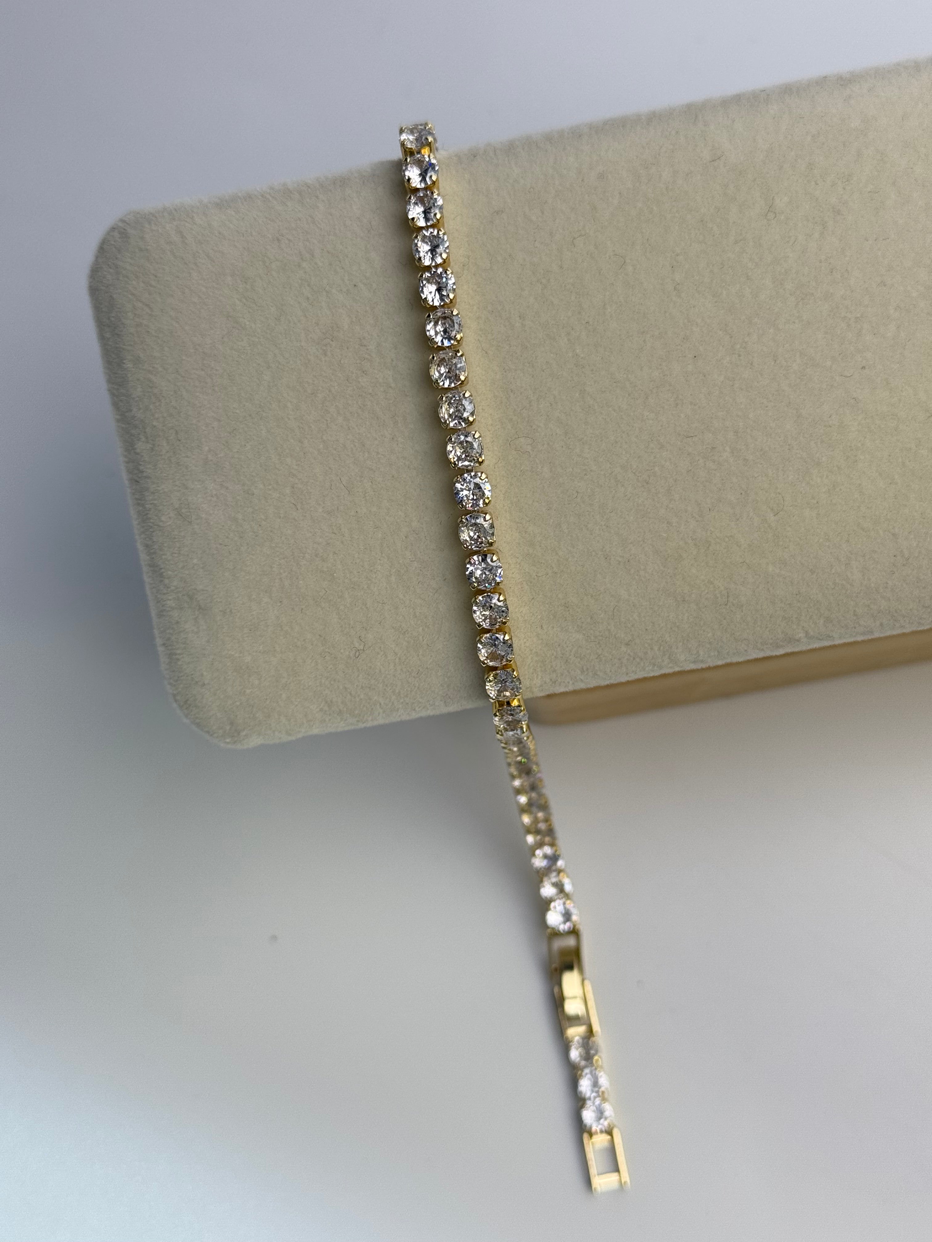 İTHAL ZİRKON TAŞLI SU YOLU GOLD BİLEKLİK