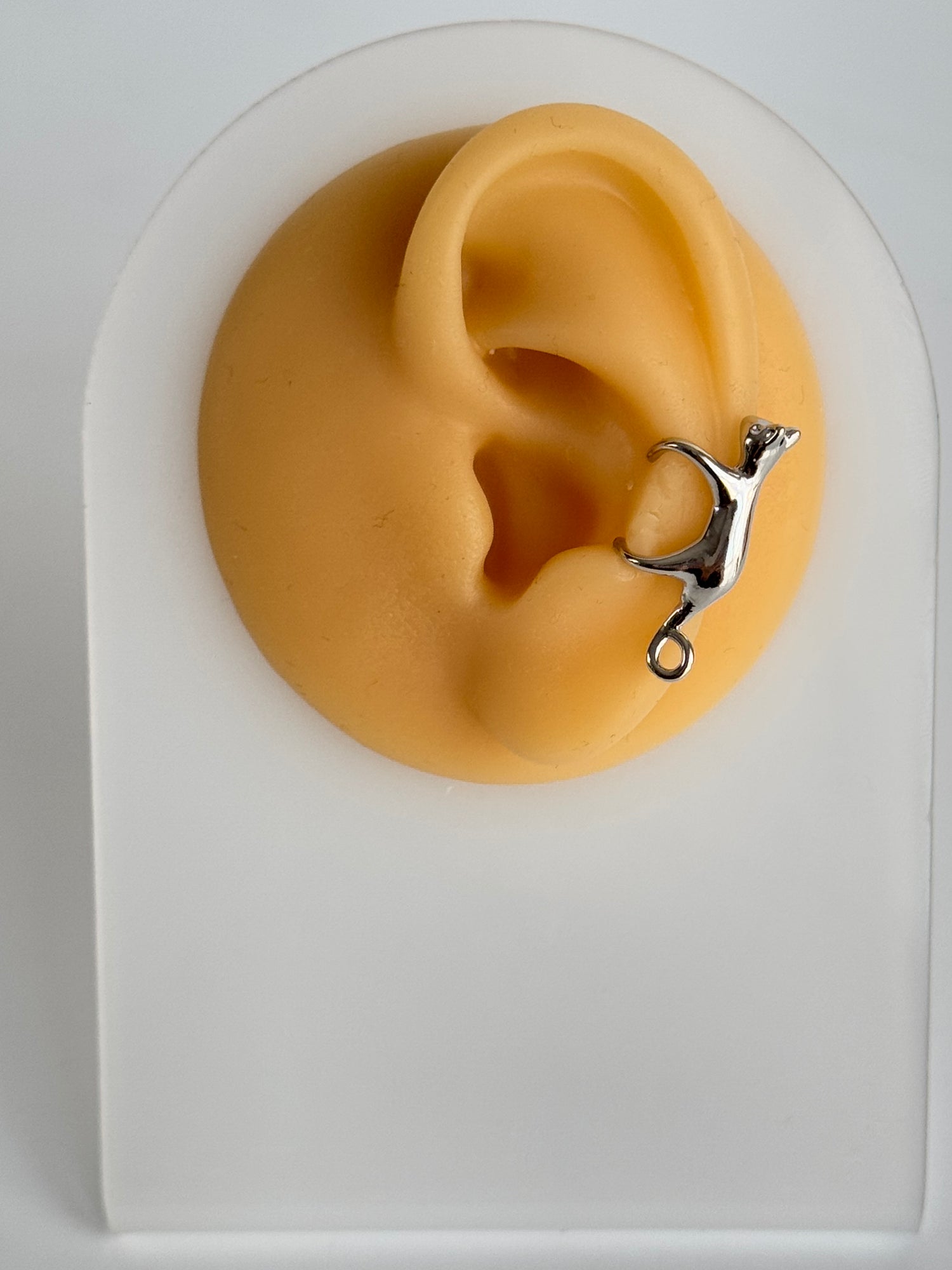 İTHAL KEDİLİ SİLVER KIKIRDAK KÜPE EARCUFF