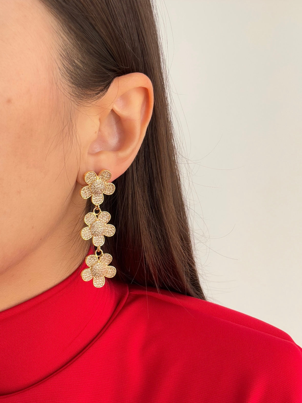 PAPATYA SIRALI ALTIN KAPLAMA KÜPE