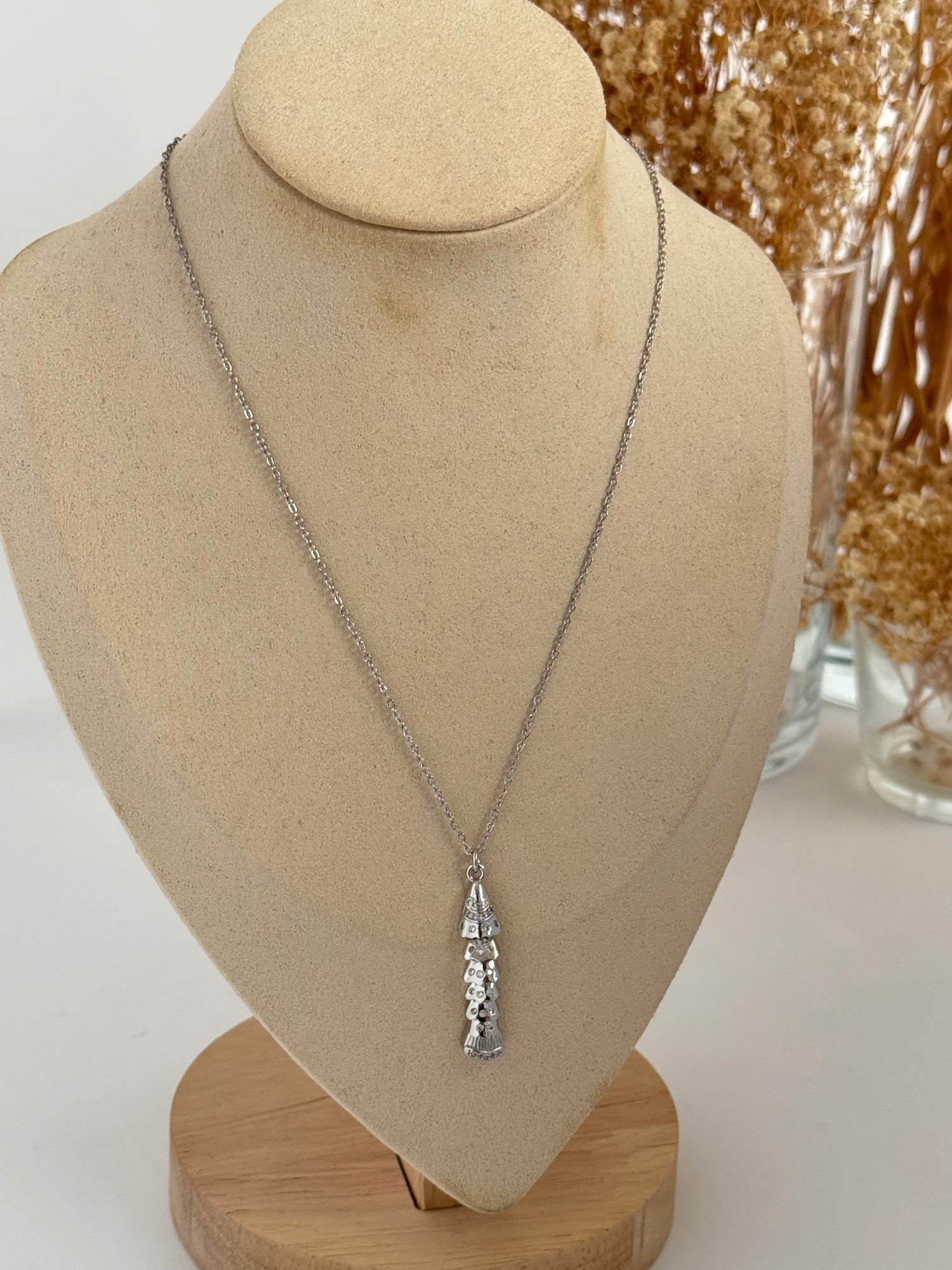 İTHAL BALIK DETAYLI SİLVER ÇELİK KOLYE