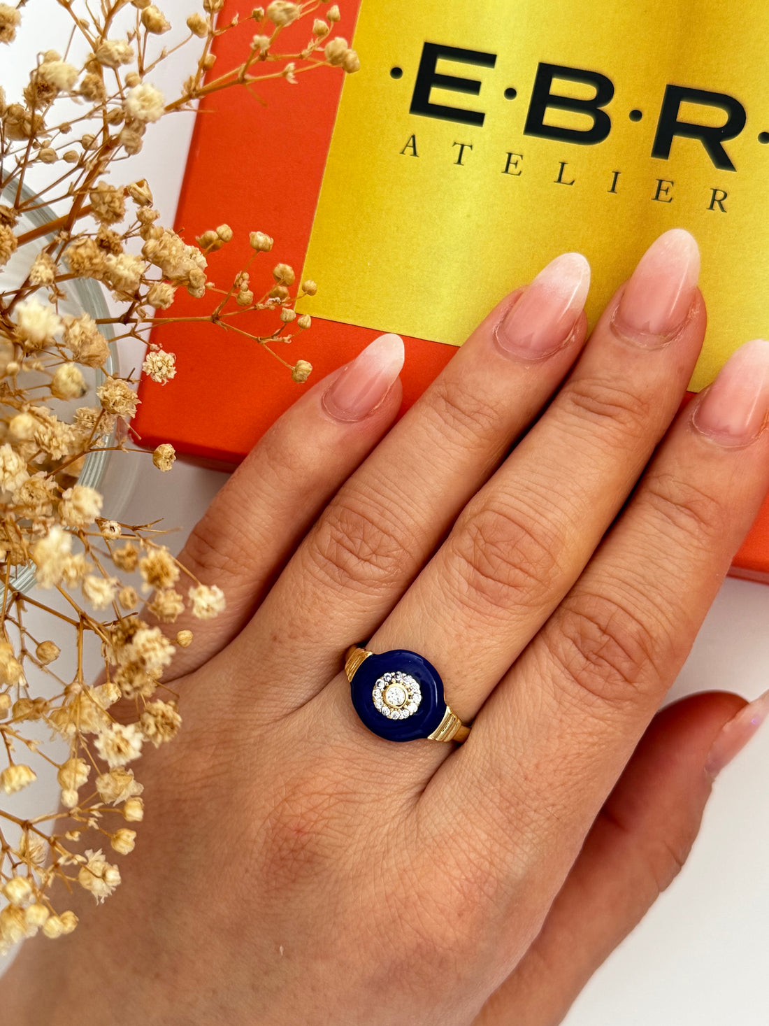 TAYZ MAVİ MİNELİ GOLD AYARLANABİLİR YÜZÜK