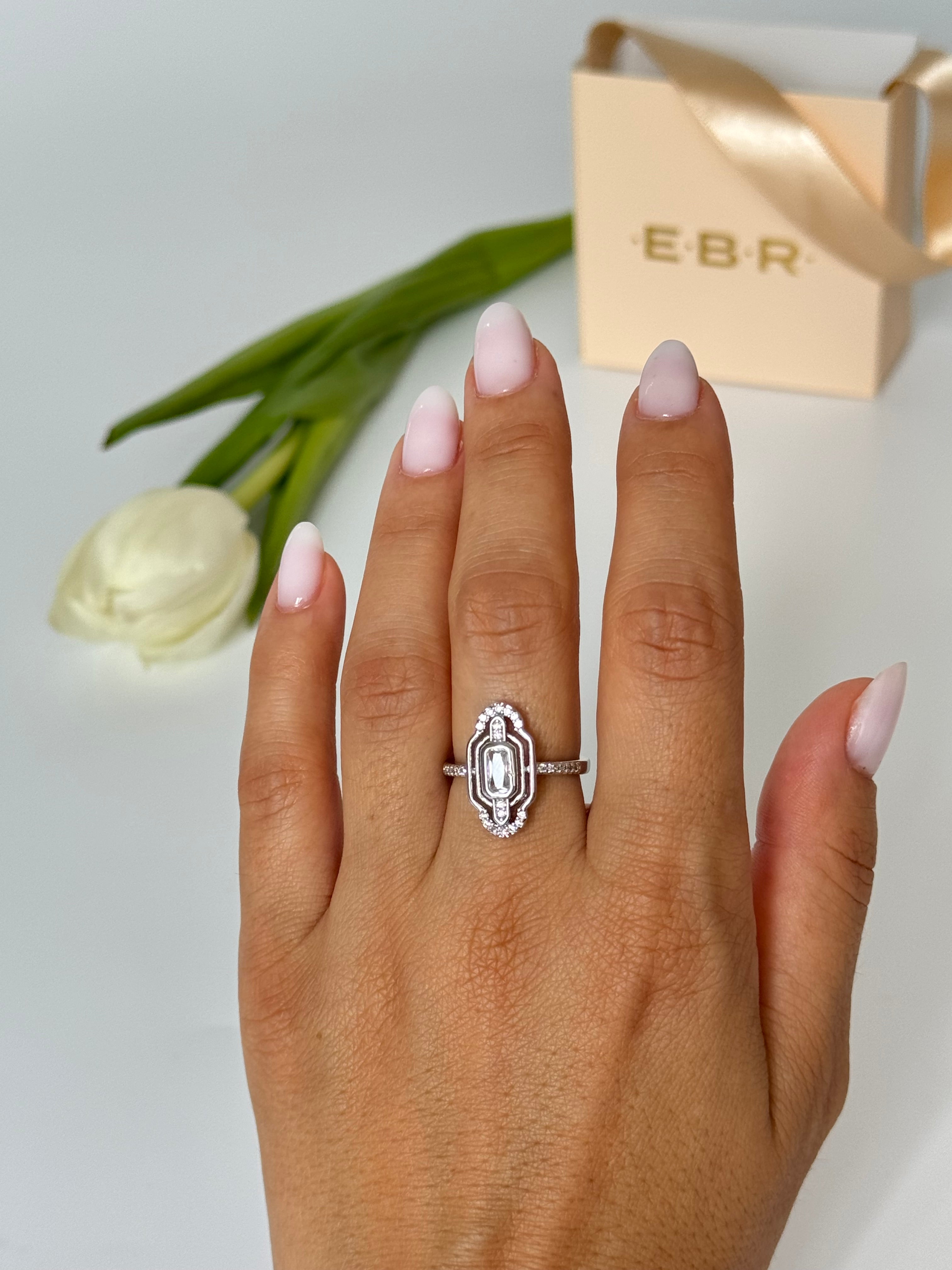 İTHAL TAŞLI VİNTAGE SİLVER YÜZÜK