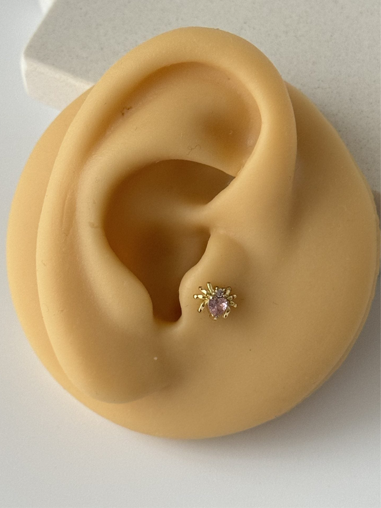 PEMBE TAŞLI ÖRÜMCEK TRAGUS PİERCİNG