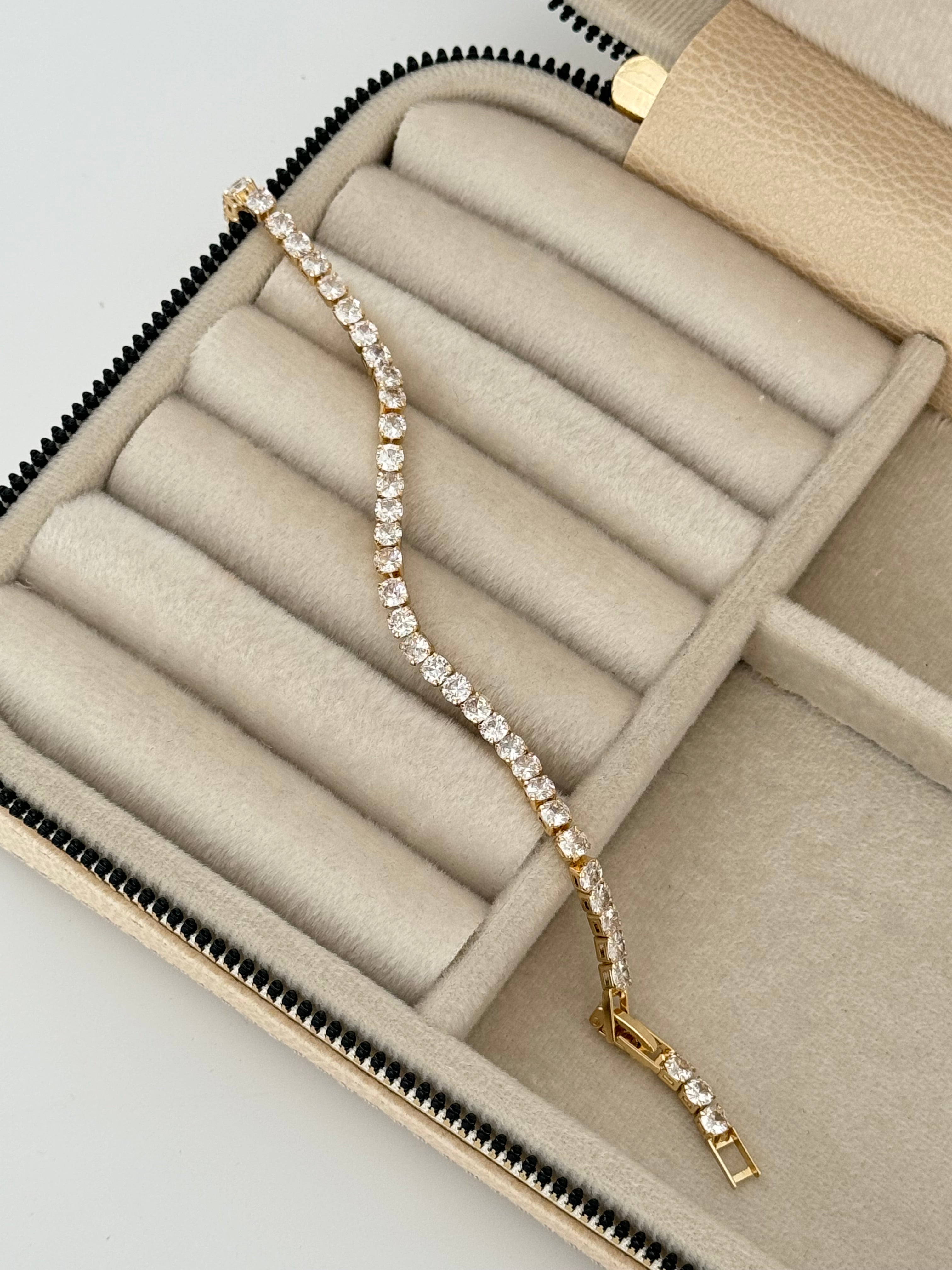 İTHAL ZİRKON TAŞLI SU YOLU GOLD BİLEKLİK