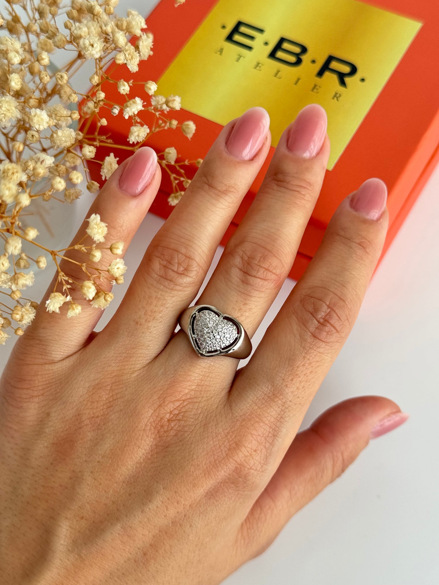 İTHAT KALP DETAYLI AYARLANABİLİR SİLVER YÜZÜK