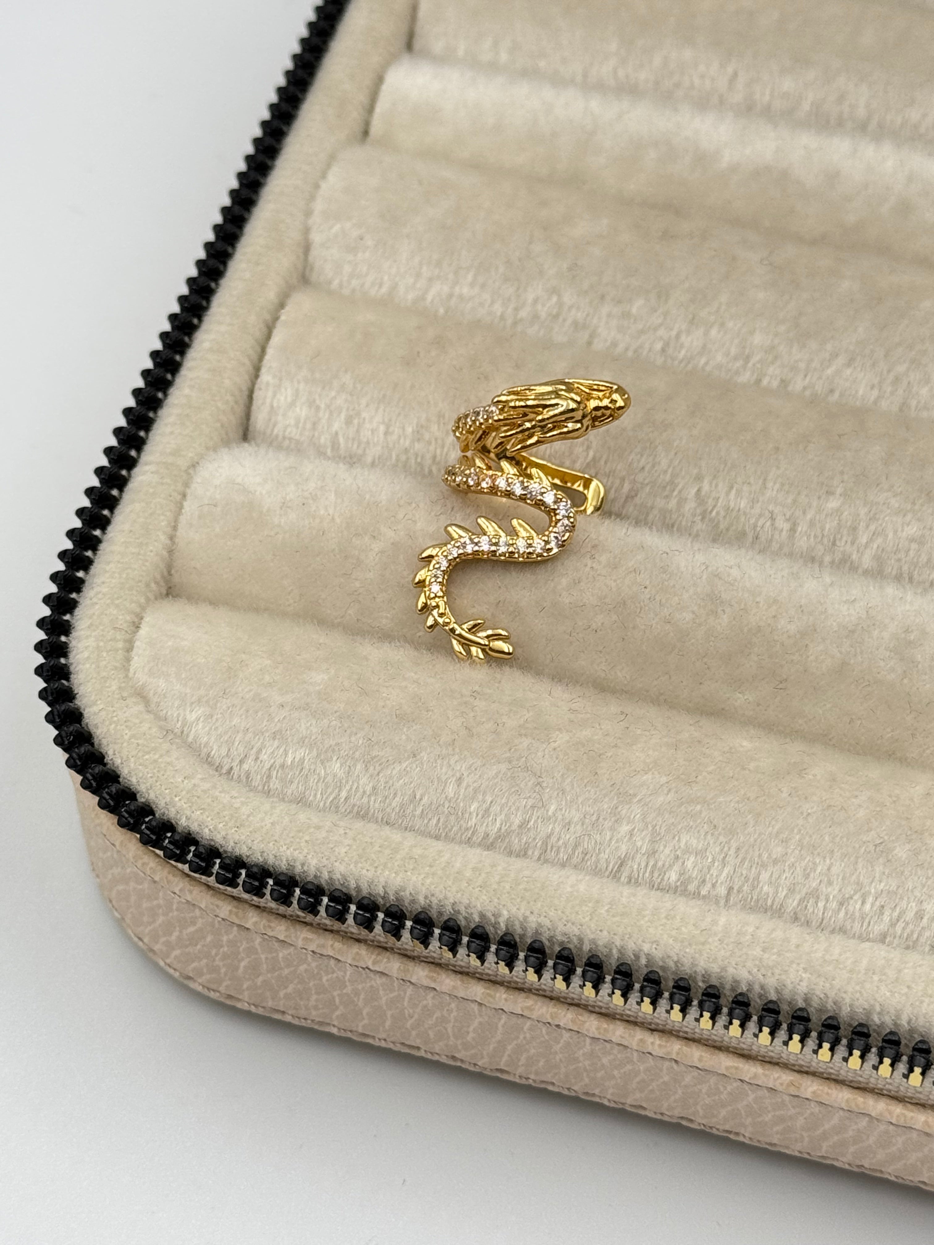 İTHAL DRAGON GOLD KIKIRDAK KÜPE EARCUFF