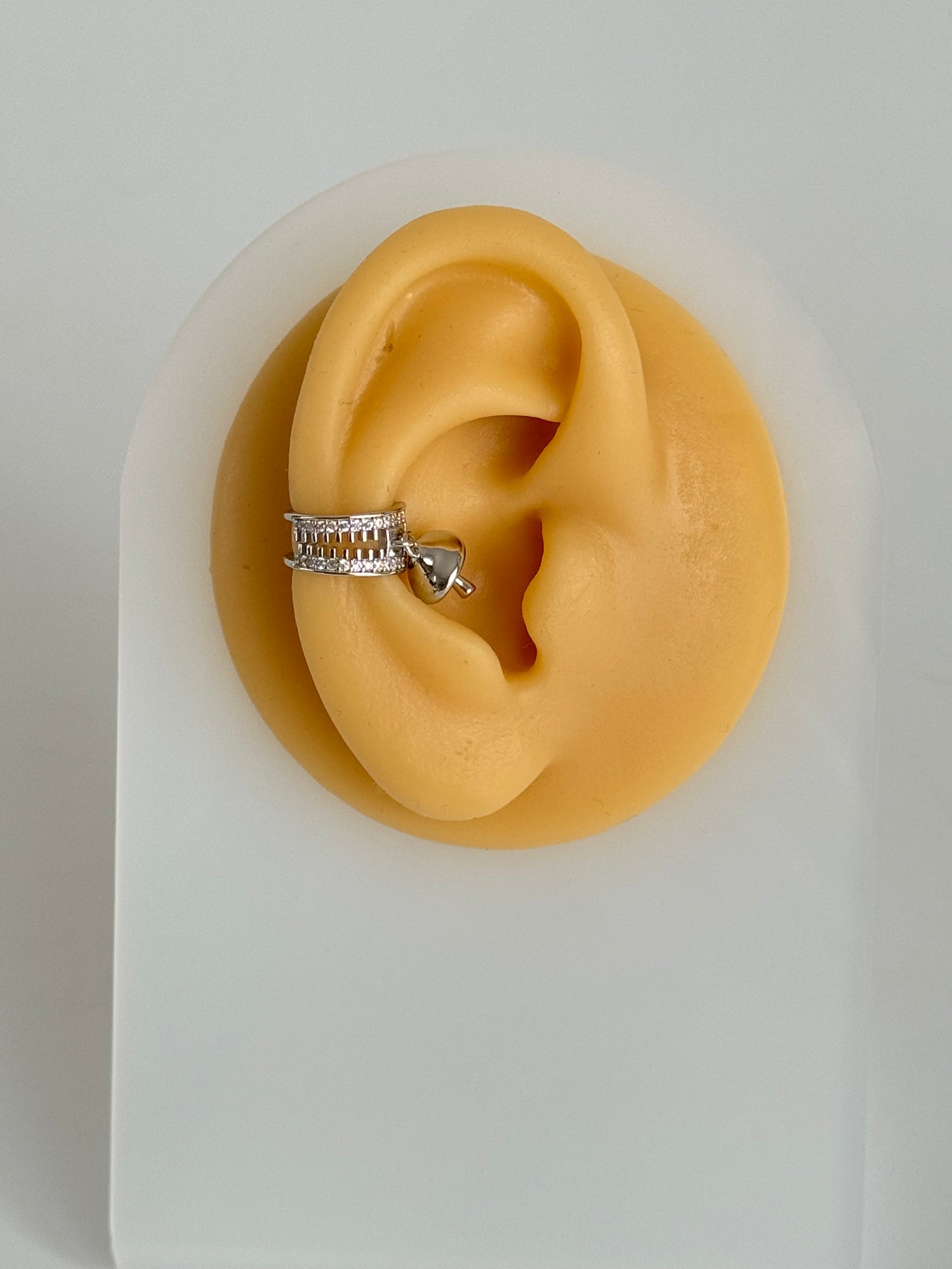 İTHAL MANTAR DETAYLI SİLVER KIKIRDAK KÜPE EARCUFF