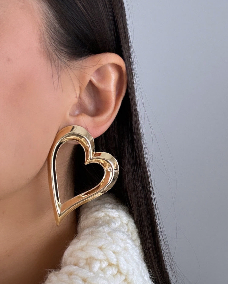 İTHAL KALP MODEL GOLD KÜPE