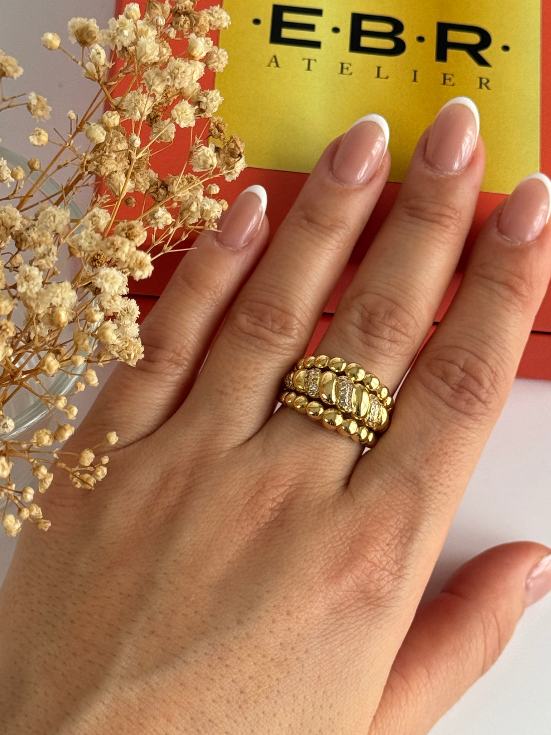 İTHAL BURGU DETAYLI GOLD AYARLANABİLİR YÜZÜK