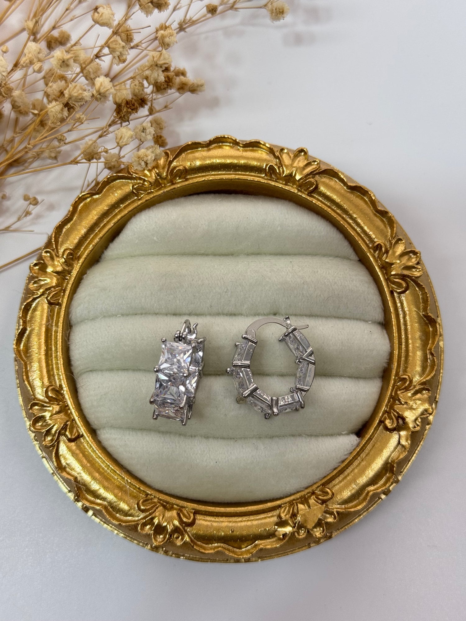 TAŞLI SİLVER HALKA KÜPE