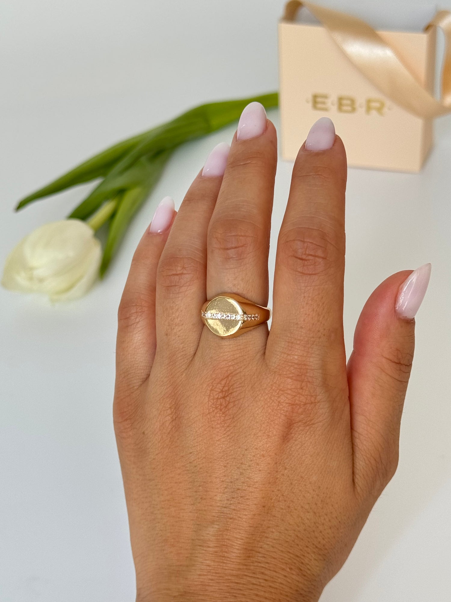 İTHAL TAŞLI GOLD AYARLANABİLİR YÜZÜK