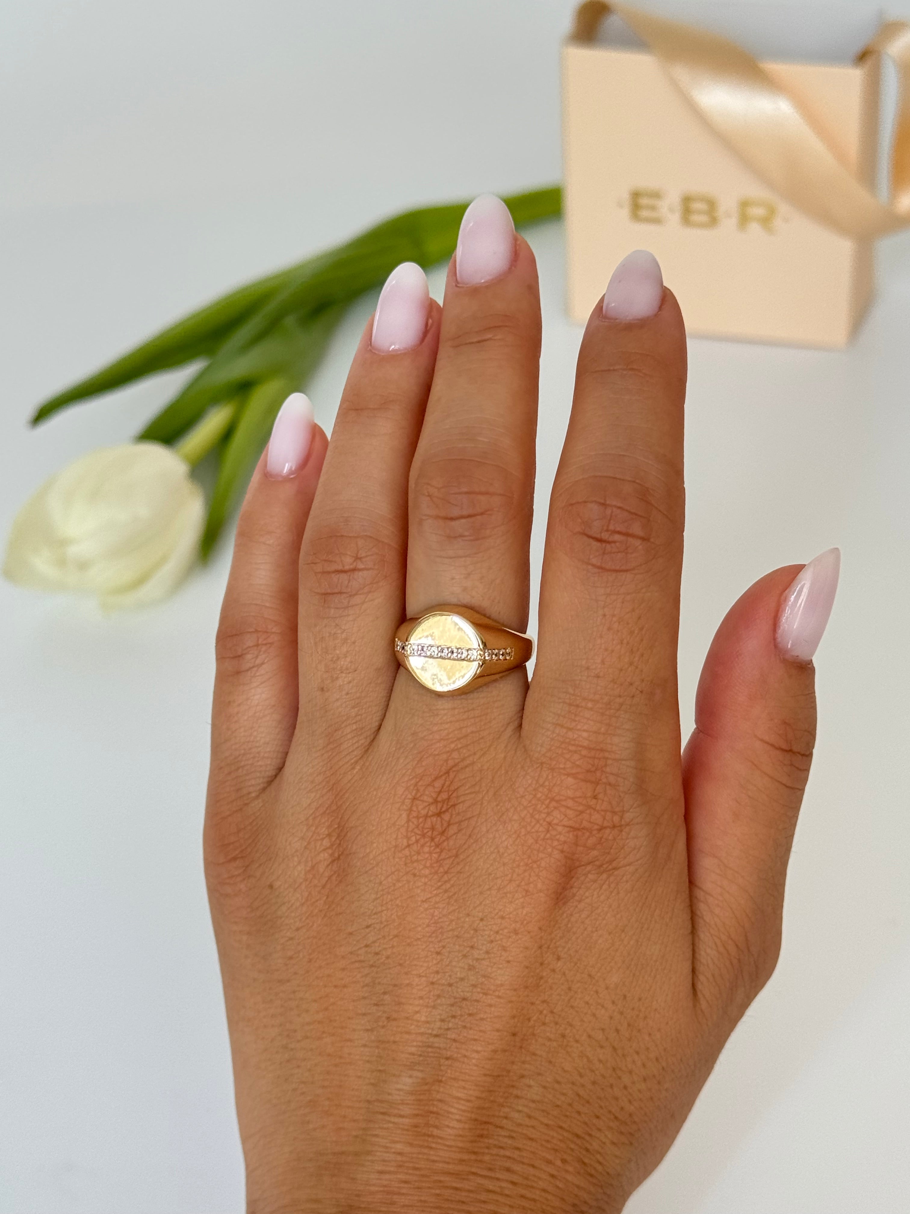 İTHAL TAŞLI GOLD AYARLANABİLİR YÜZÜK