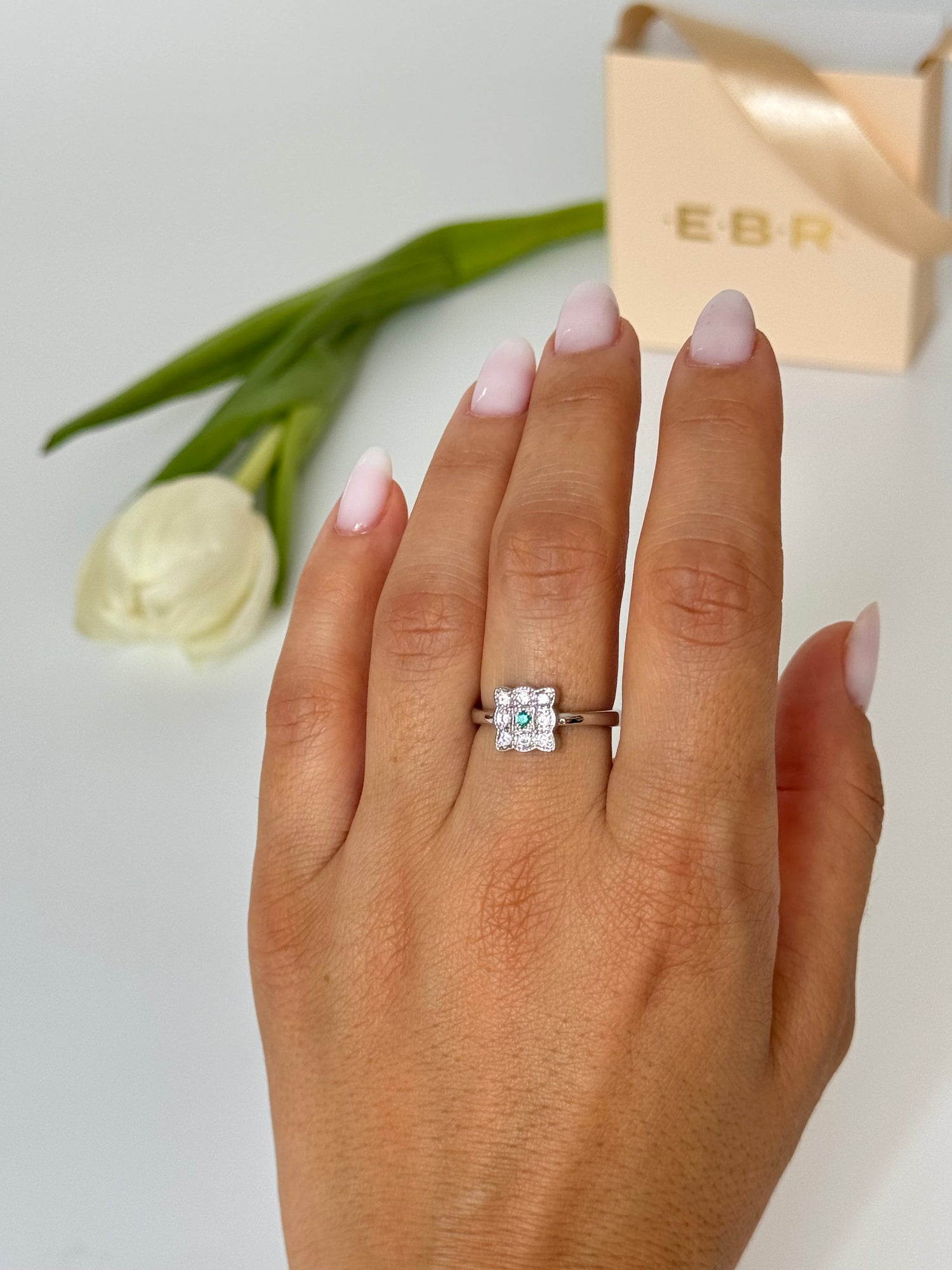 İTHAL YEŞİL TAŞLI VİNTAGE SİLVER AYARLANABİLİR YÜZÜK