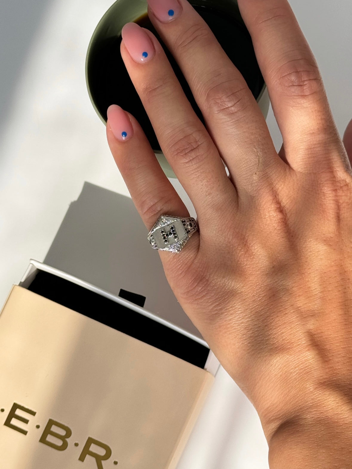 İTHAL H HARF AYARLANABİLİR SİLVER SERÇE PARMAK YÜZÜK