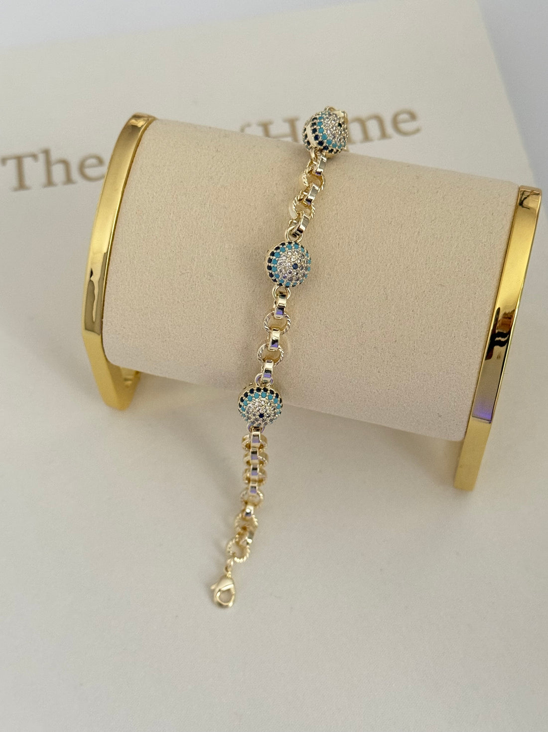 ESMİELLE NAZAR BONCUK DETAYLI GOLD BİLEKLİK