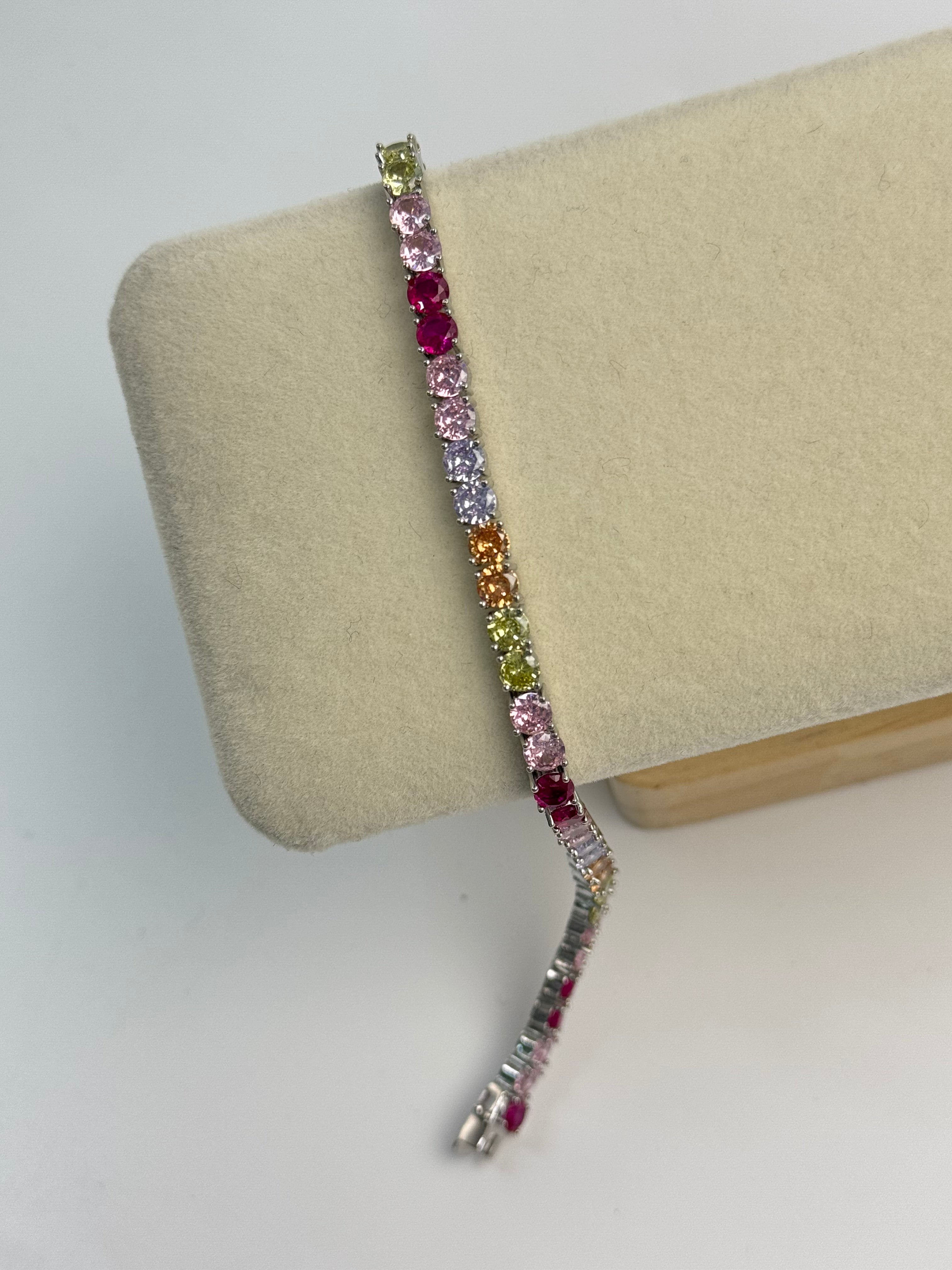 İTHAL RENKLİ ZİRKON TAŞLI SU YOLU SİLVER BİLEKLİK