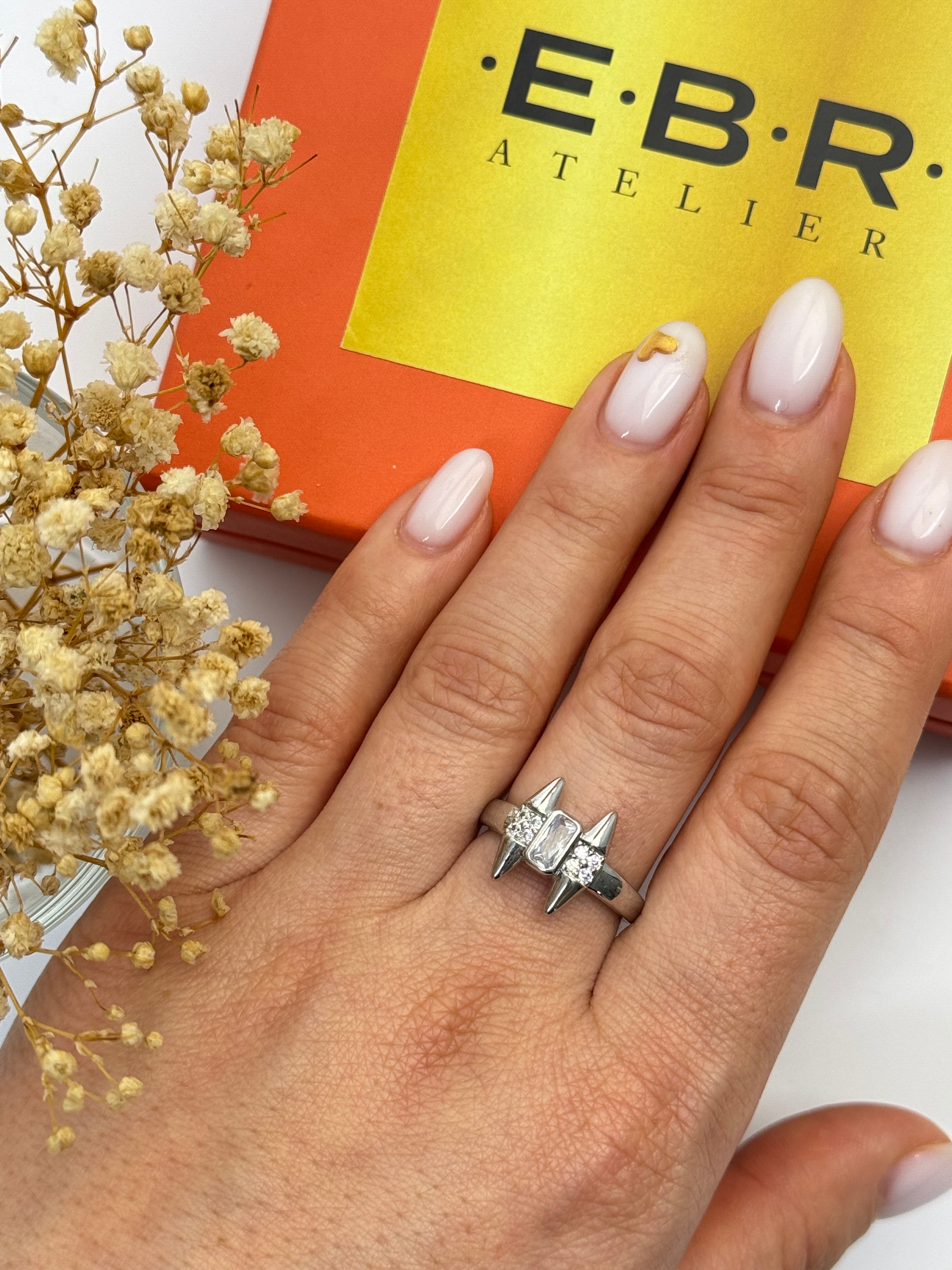 İTHAL TAŞLI SİLVER AYARLANABİLİR YÜZÜK