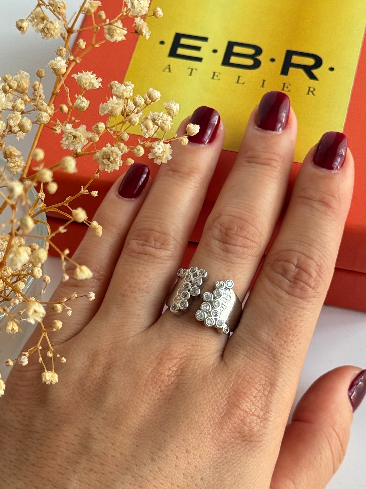 İTHAL TAŞLI SİLVER AYARLANABİLİR YÜZÜK