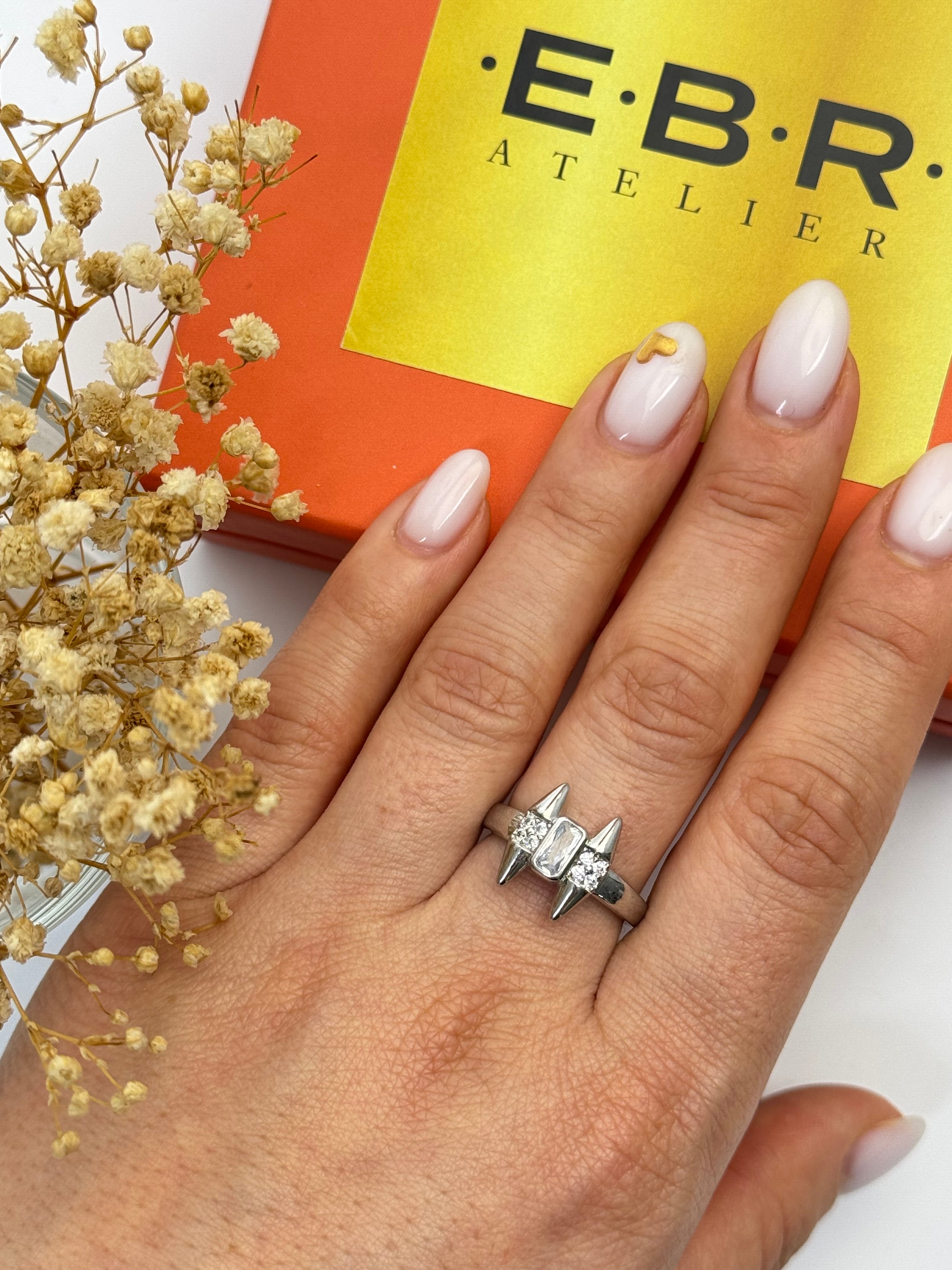 İTHAL TAŞLI SİLVER AYARLANABİLİR YÜZÜK