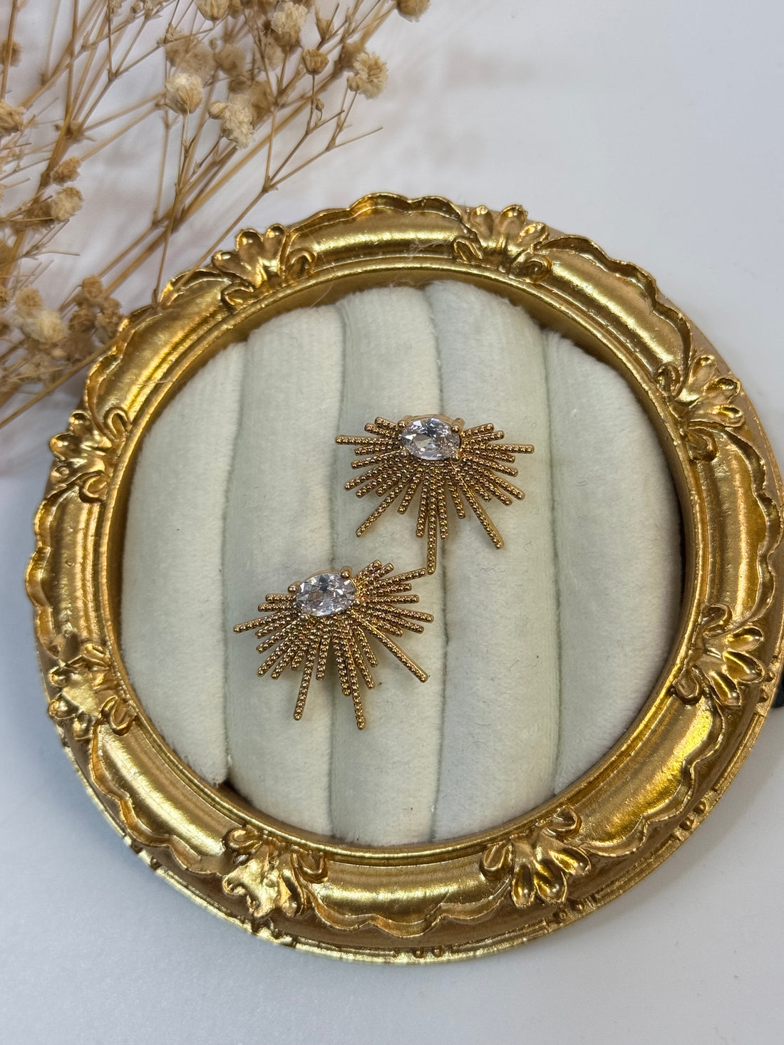 İTHAL KUZEY YILDIZI DETAYLI GOLD KÜPE