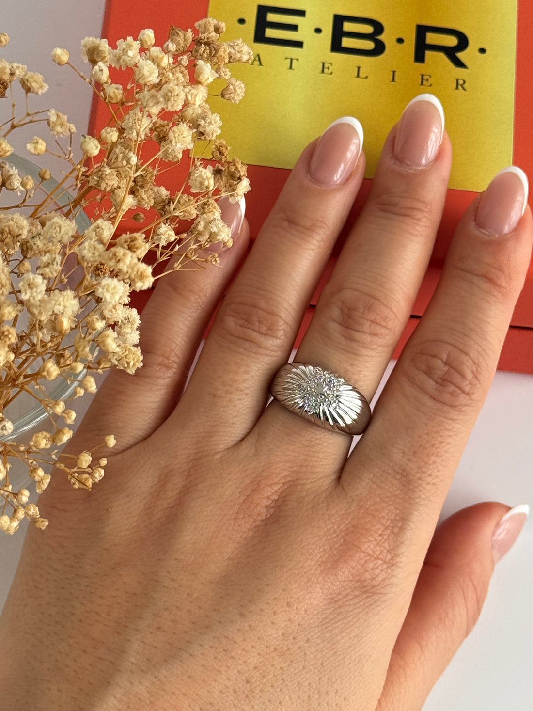 İTHAL YILDIZ DETAYLI SİLVER AYARLANABİLİR YÜZÜK