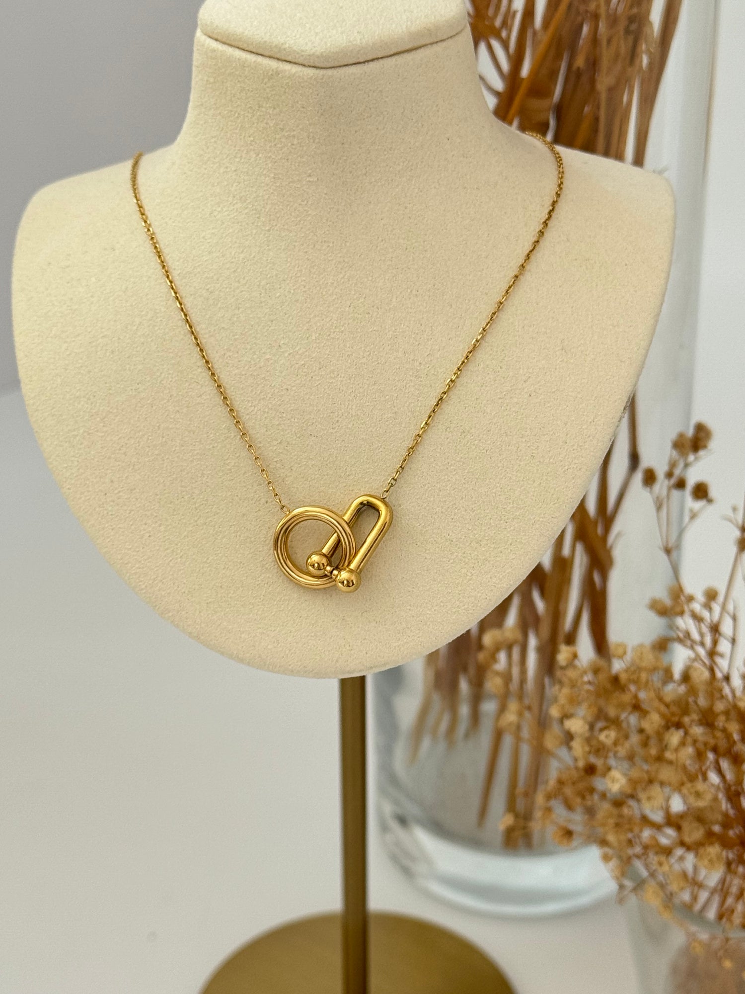 İTHAL MARKA MODEL GOLD ÇELİK KOLYE