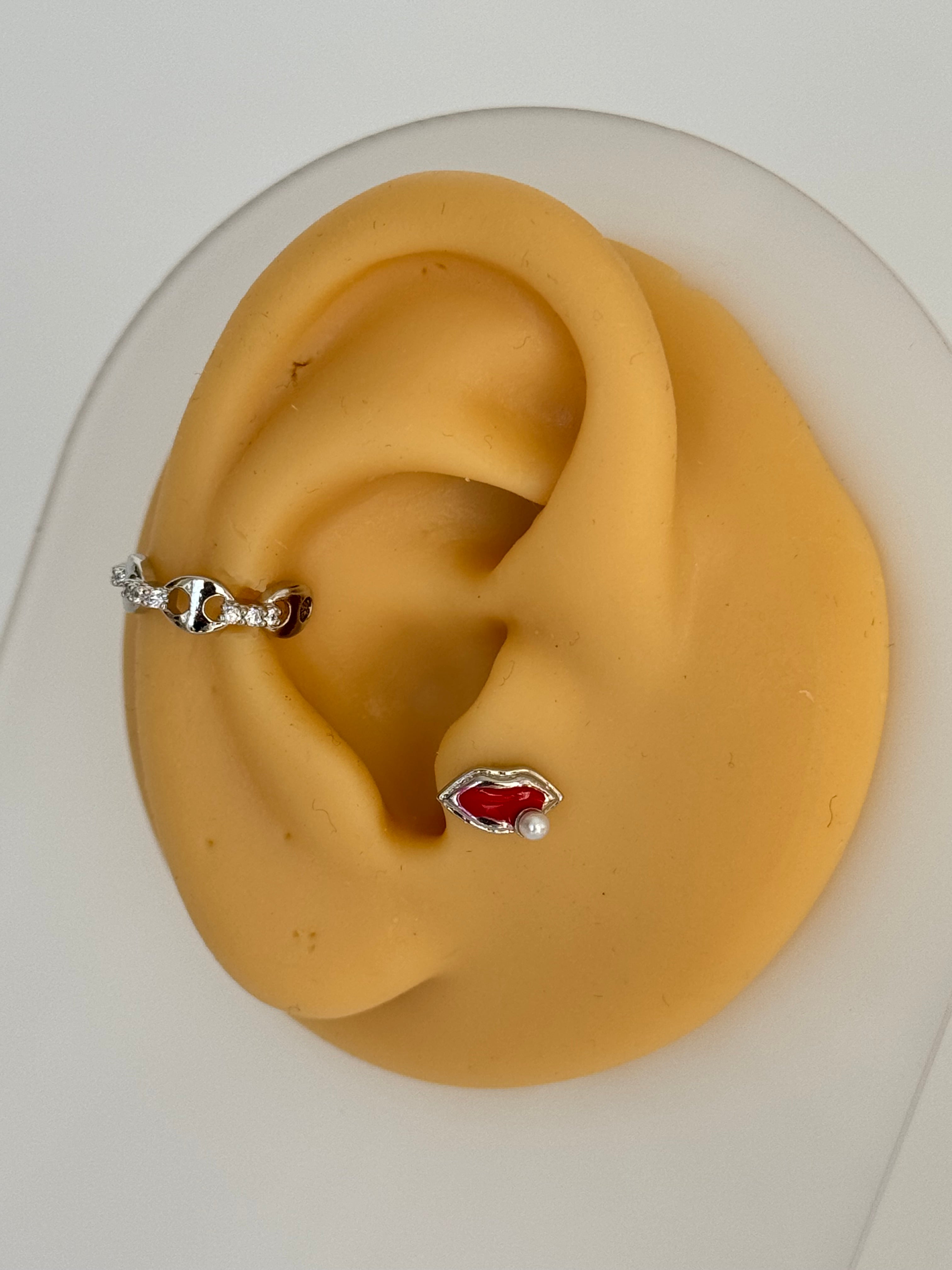 İTHAL DUDAK DETAYLI SİLVER PİERCİNG