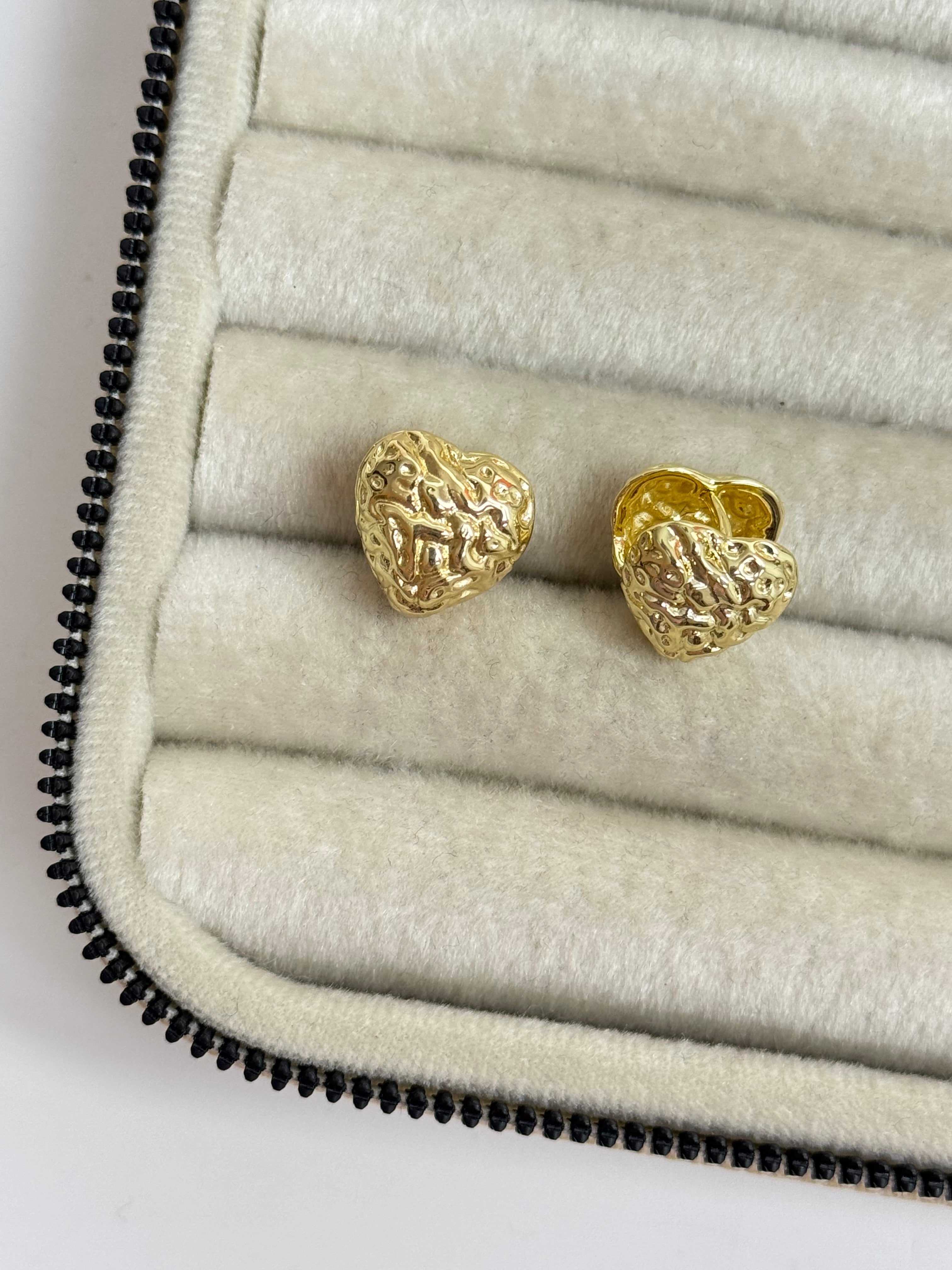 İTHAL KALP MODEL ÇİFT TARAF GOLD KÜPE