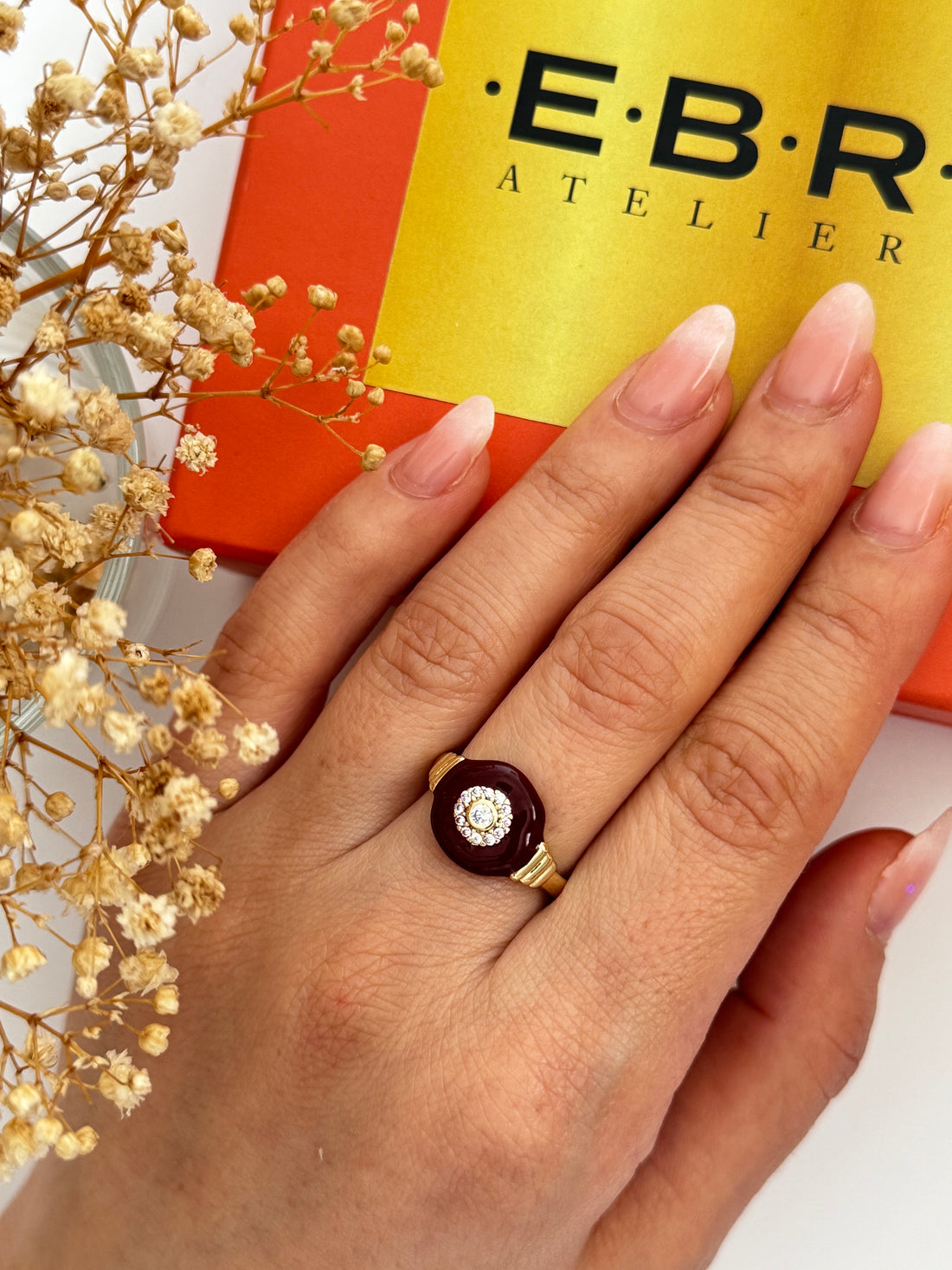 TAYZ BORDO MİNELİ GOLD AYARLANABİLİR YÜZÜK