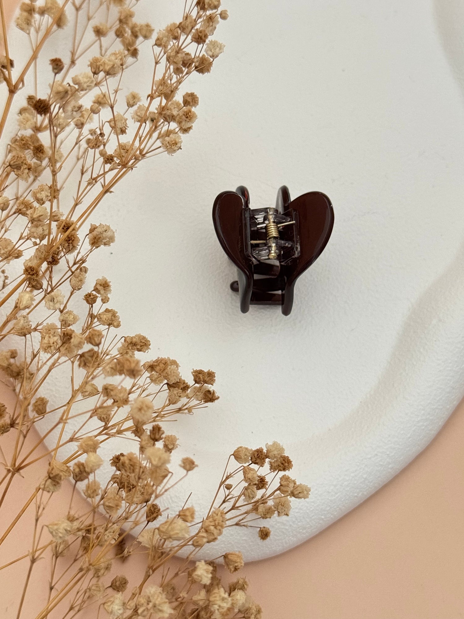 İTHAL KAHVERENGİ KALP MODELLİ KÜÇÜK KEMİK MANDAL TOKA