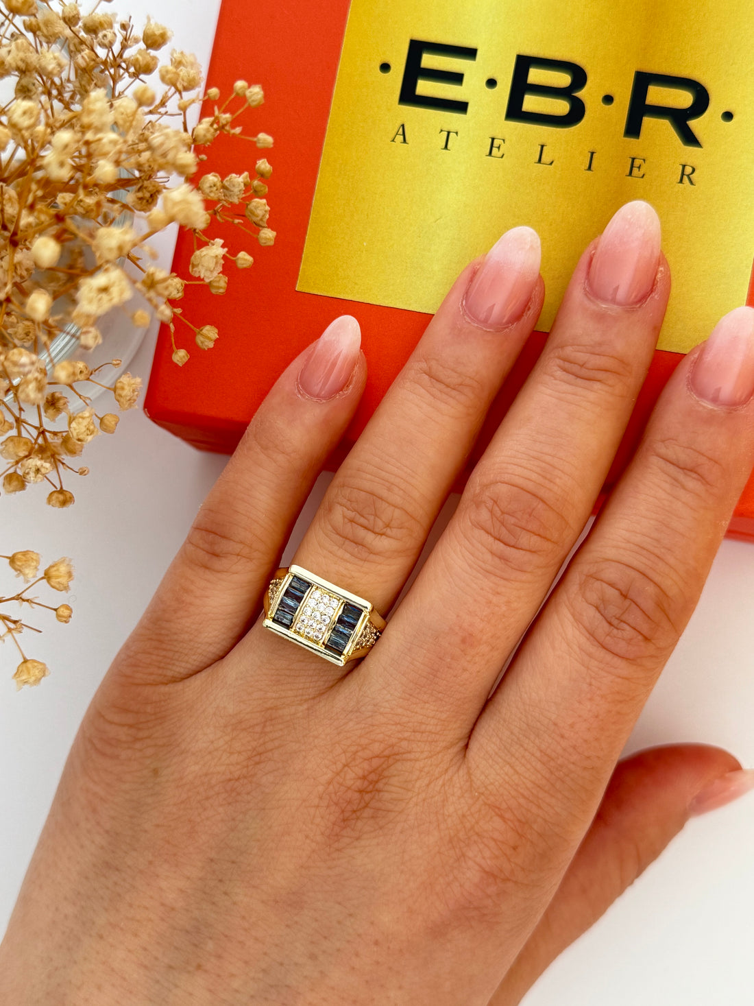 ZARENA MAVİ TAŞ DETAYLI AYARLANABİLİR YÜZÜK