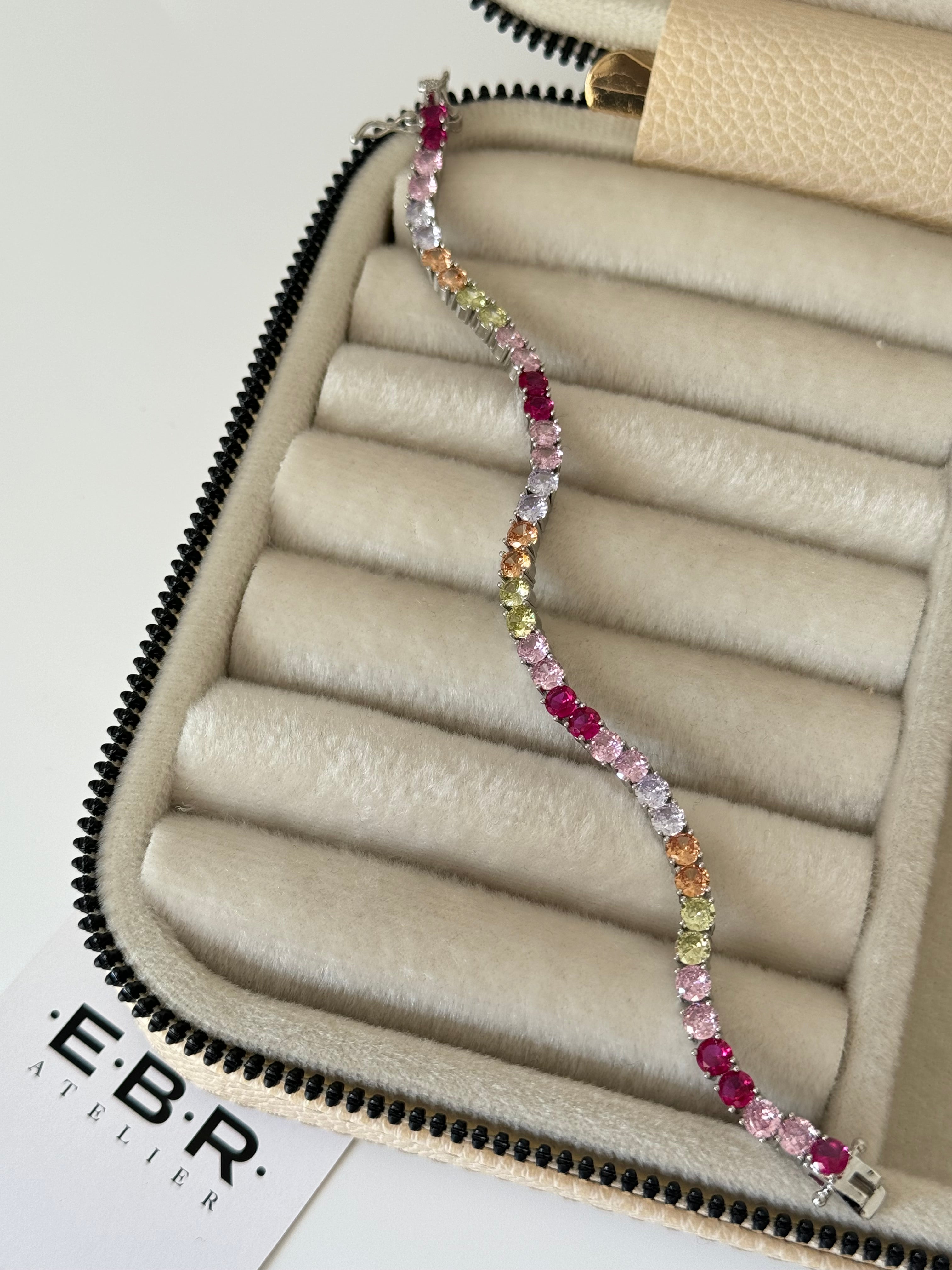 İTHAL RENKLİ ZİRKON TAŞLI SU YOLU SİLVER BİLEKLİK