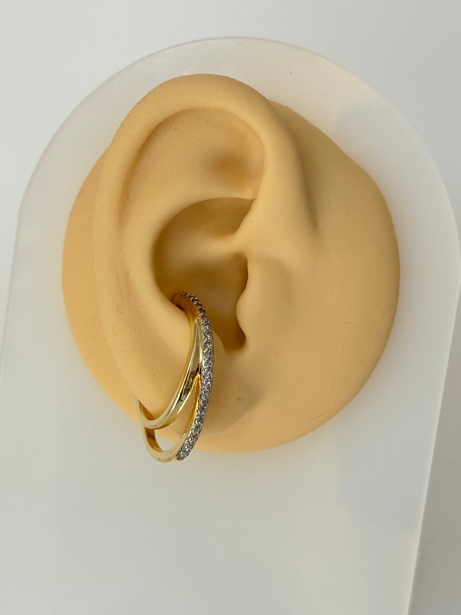 ROHA TAŞ DETAYLI GOLD KIKIRDAK KÜPE EARCUFF
