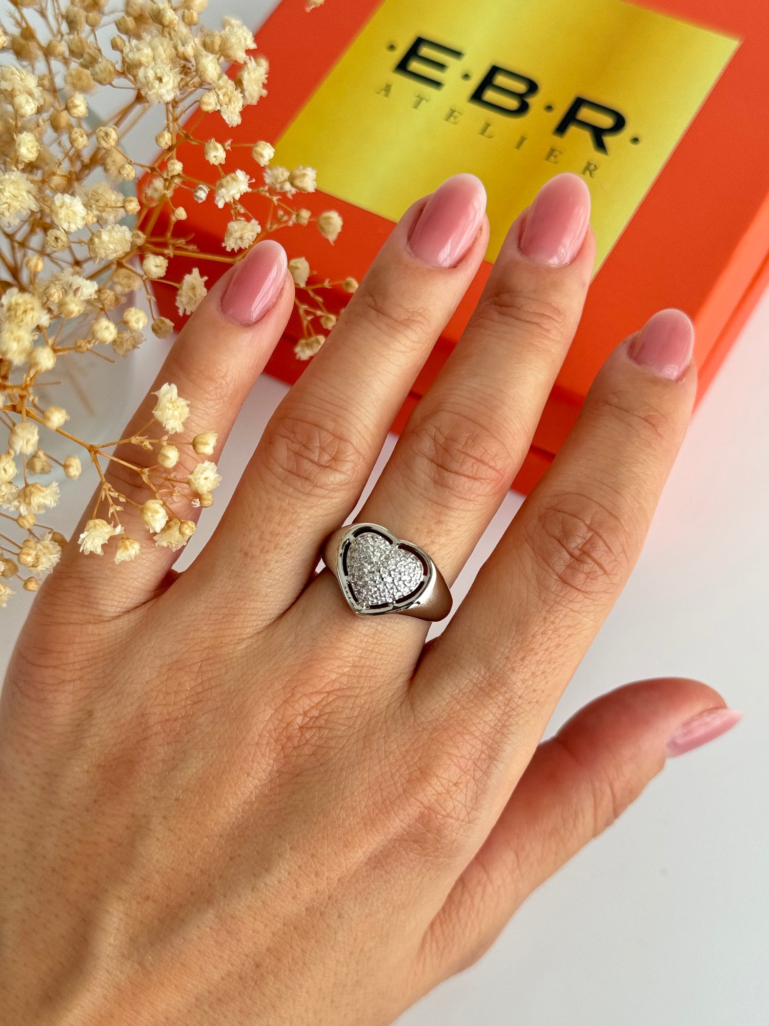 İTHAT KALP DETAYLI AYARLANABİLİR SİLVER YÜZÜK