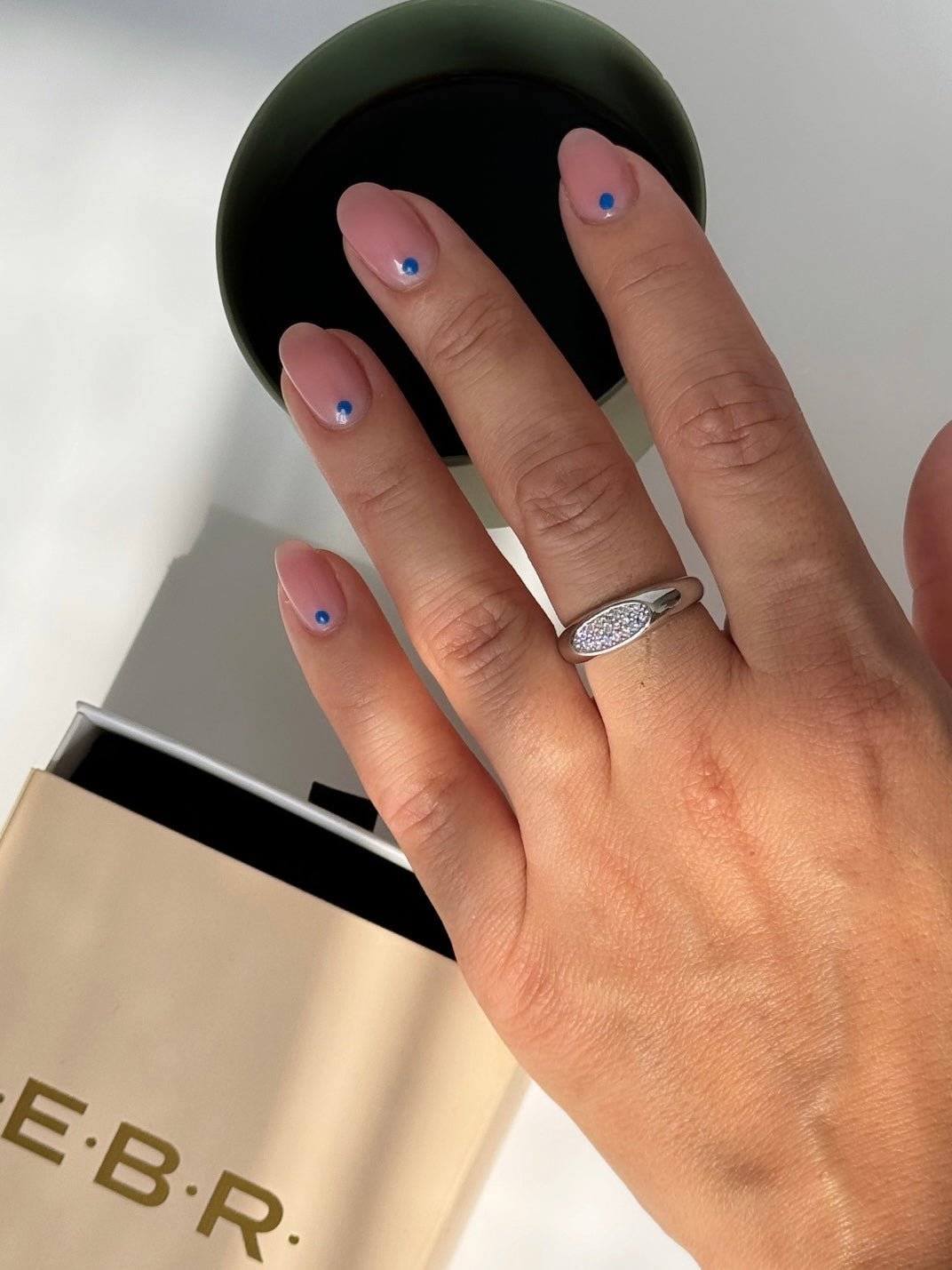 İTHAL TAŞ DETAYLI SİLVER AYARLANABİLİR YÜZÜK