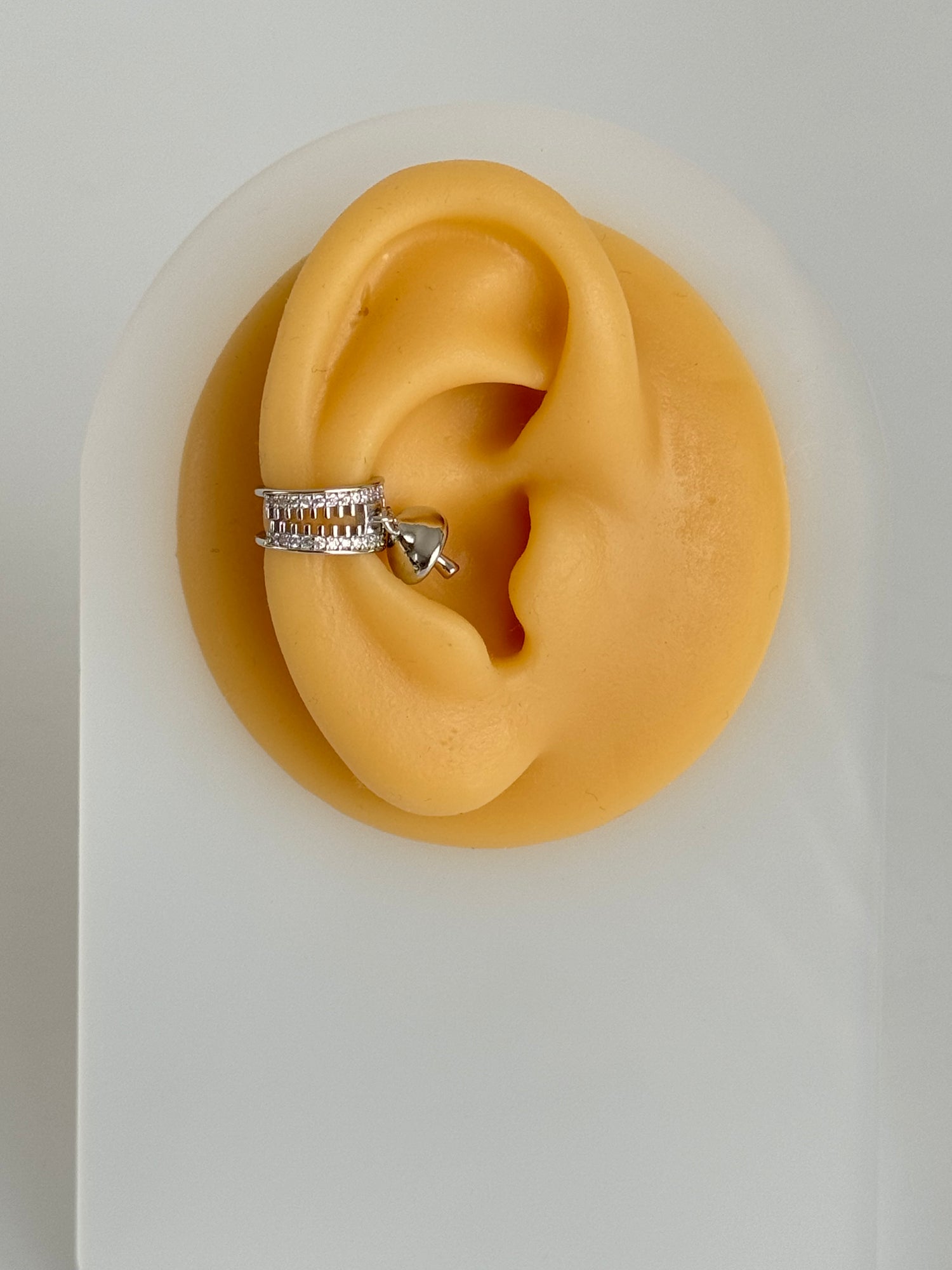İTHAL MANTAR DETAYLI SİLVER KIKIRDAK KÜPE EARCUFF