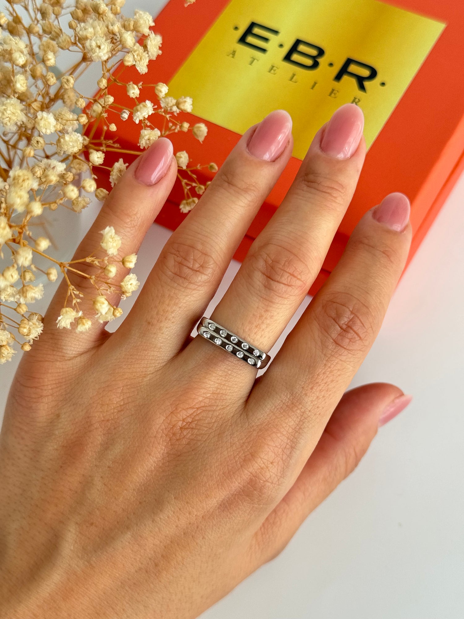 İTHAT TAŞ DETAYLI AYARLANABİLİR SİLVER YÜZÜK