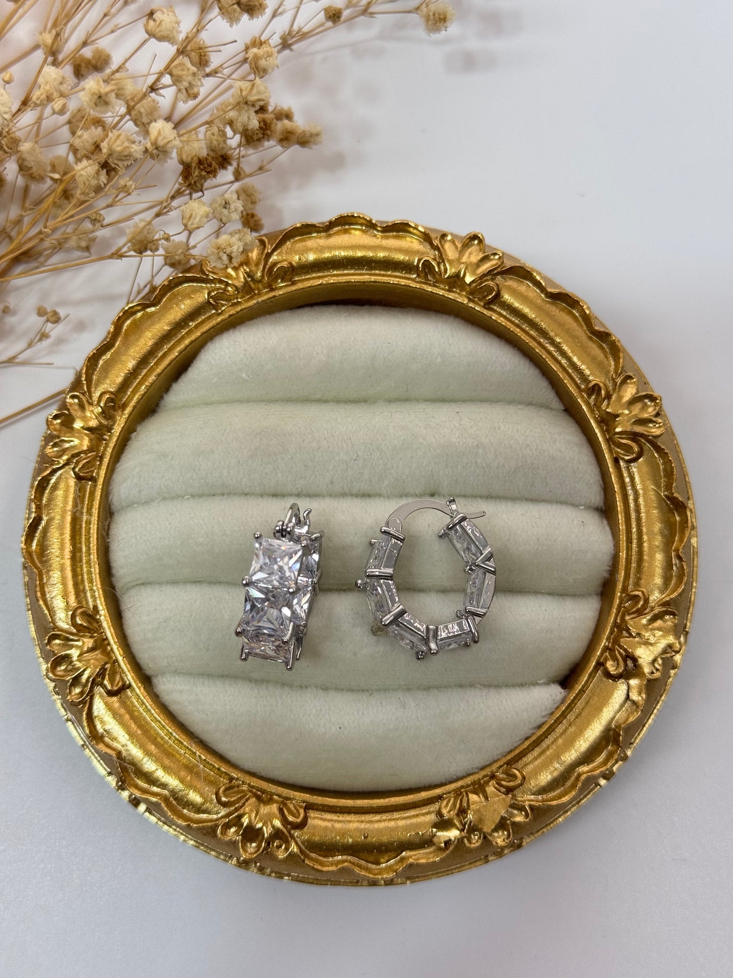 TAŞLI SİLVER HALKA KÜPE