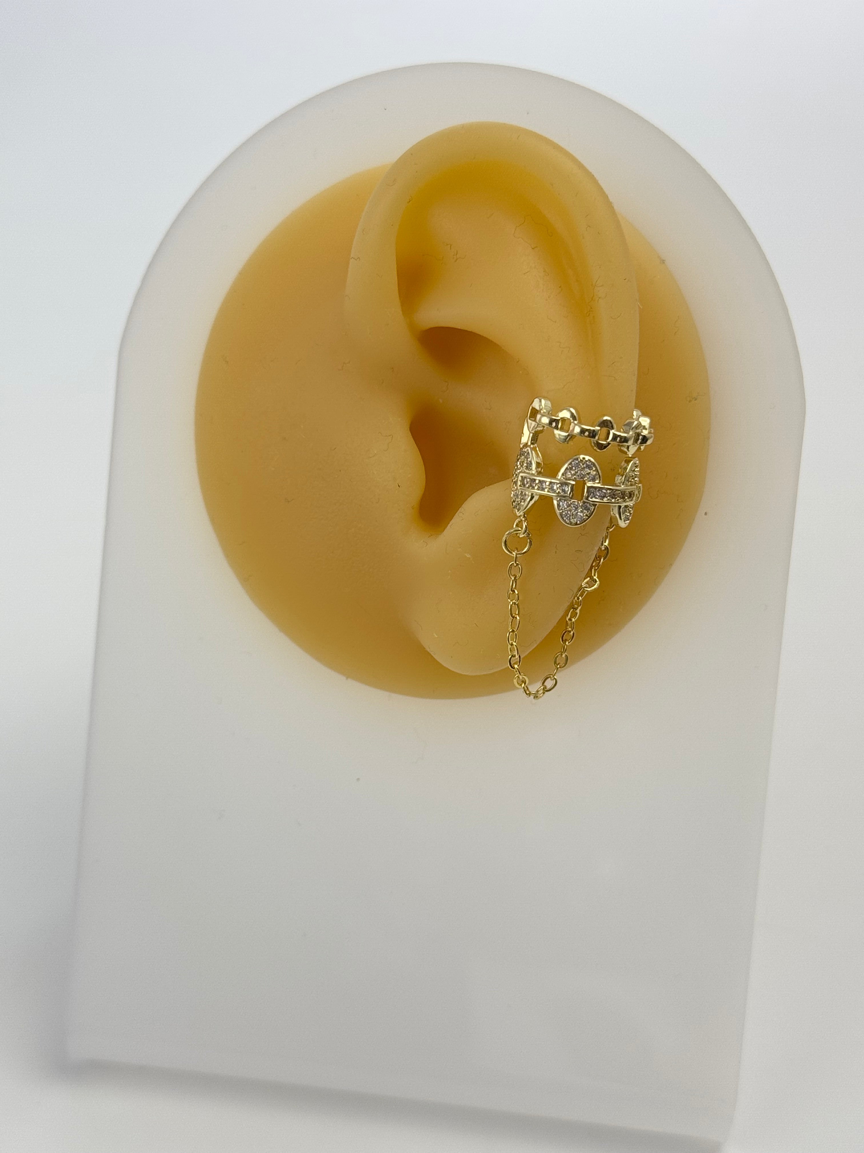 İTHAL TAŞ DETAYLI GOLD SOL KULAK KIKIRDAK KÜPE EARCUFF