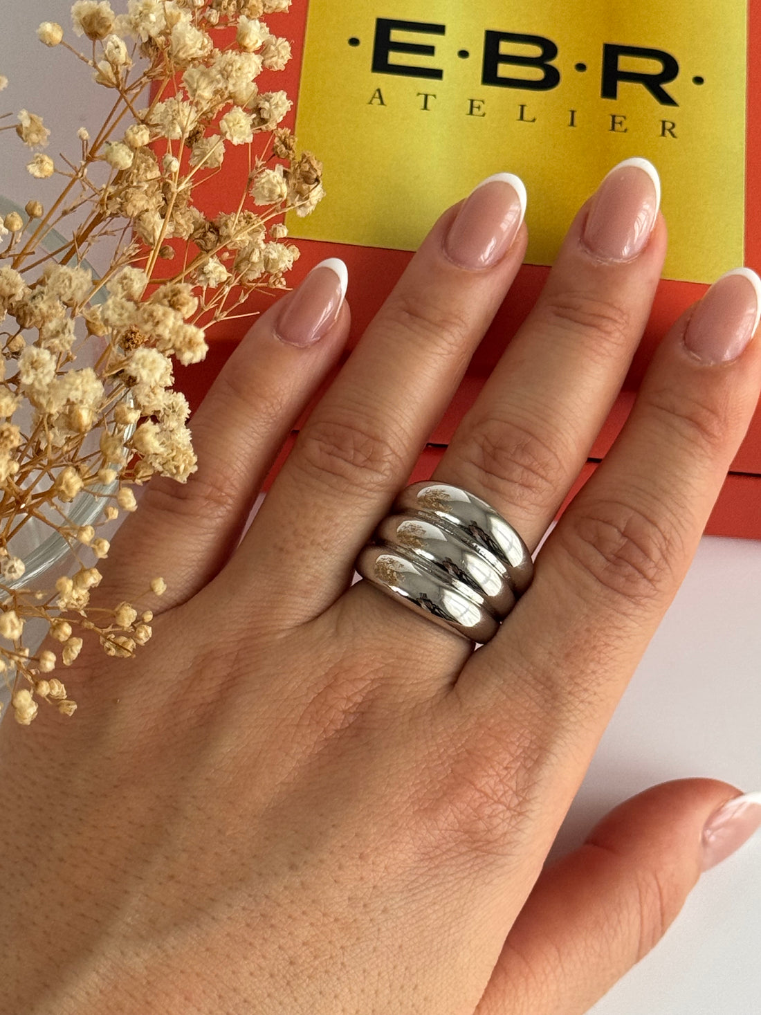 İTHAL BOMBELİ SİLVER AYARLANABİLİR YÜZÜK