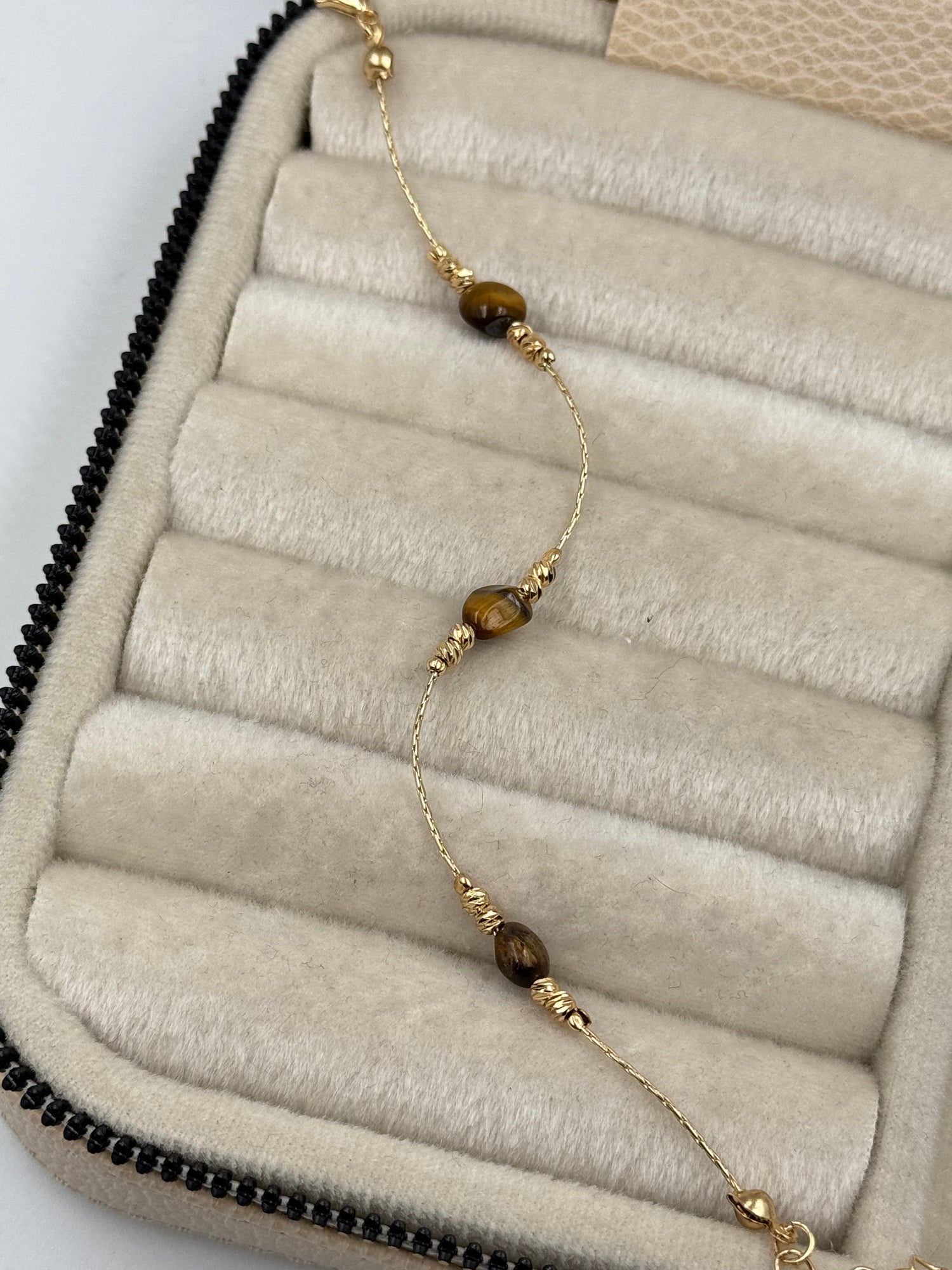 SİYARE KAPLAN GÖZÜ DOĞAL TAŞLI ALTIN KAPLAMA BİLEKLİK