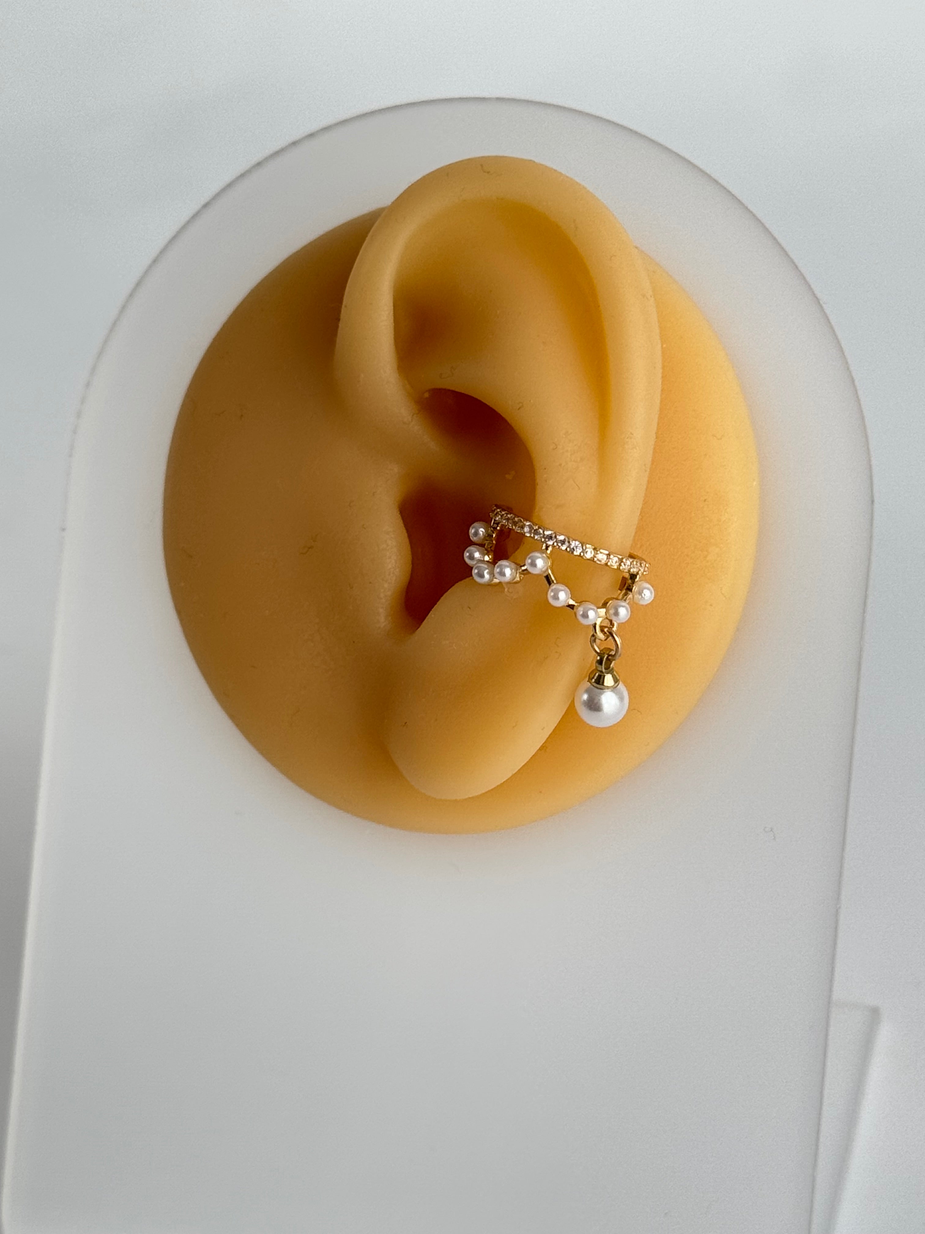 İTHAL İNCİ DETAYLI GOLD KIKIRDAK KÜPE EARCUFF