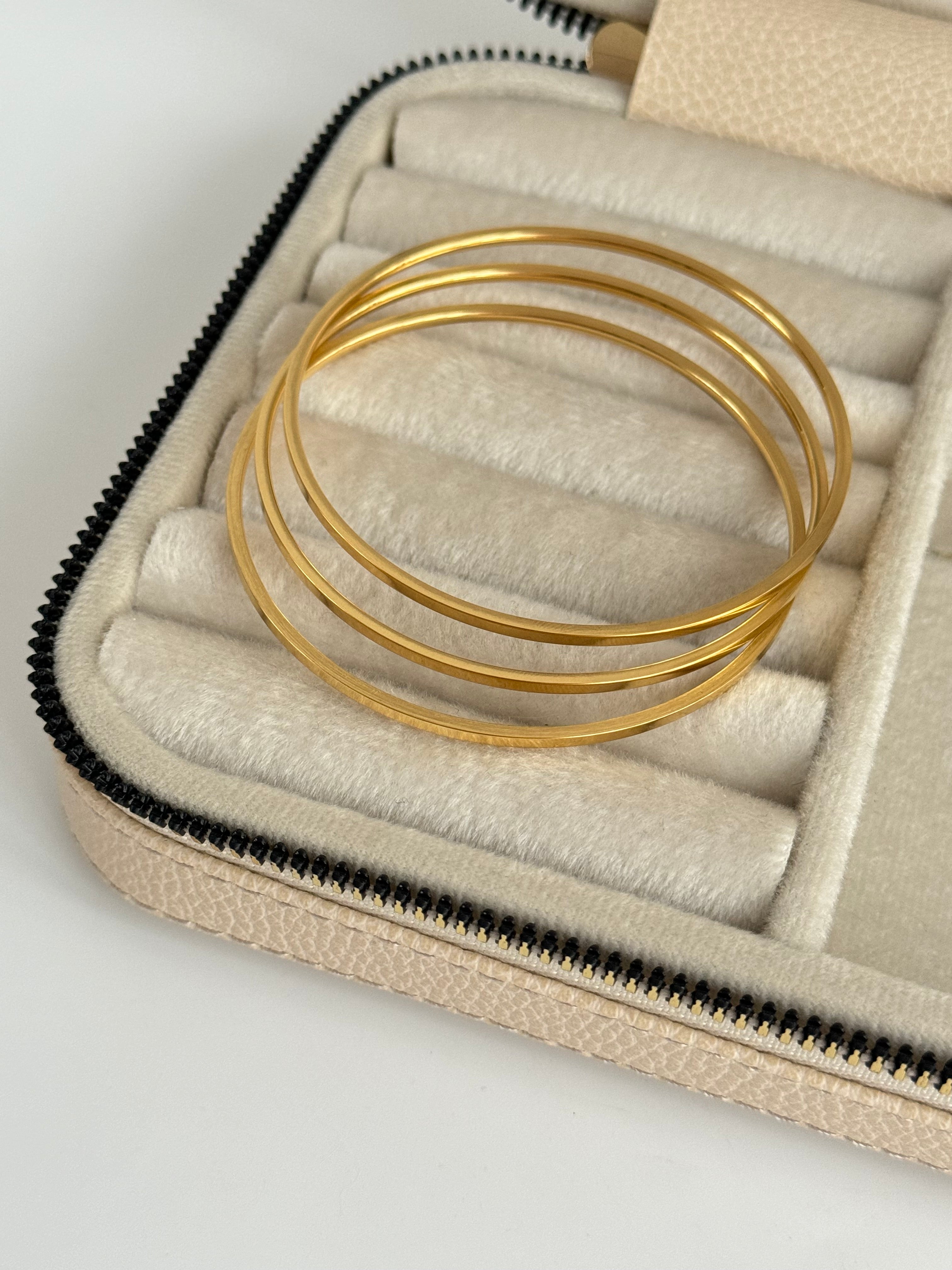 İTHAL 3LÜ GOLD AJDA BİLEZİK (6.8cm)