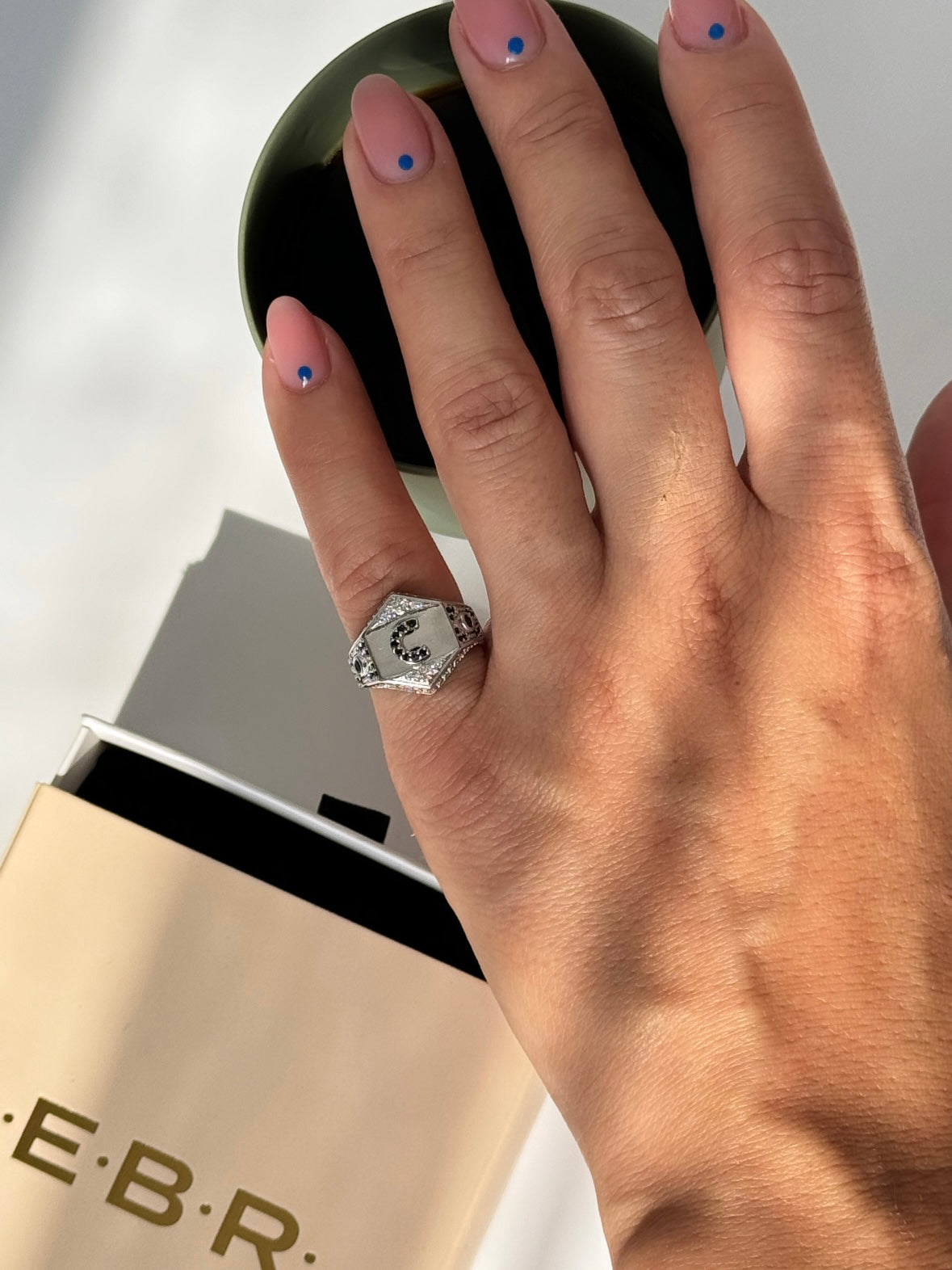 İTHAL C HARF AYARLANABİLİR SİLVER SERÇE PARMAK YÜZÜK