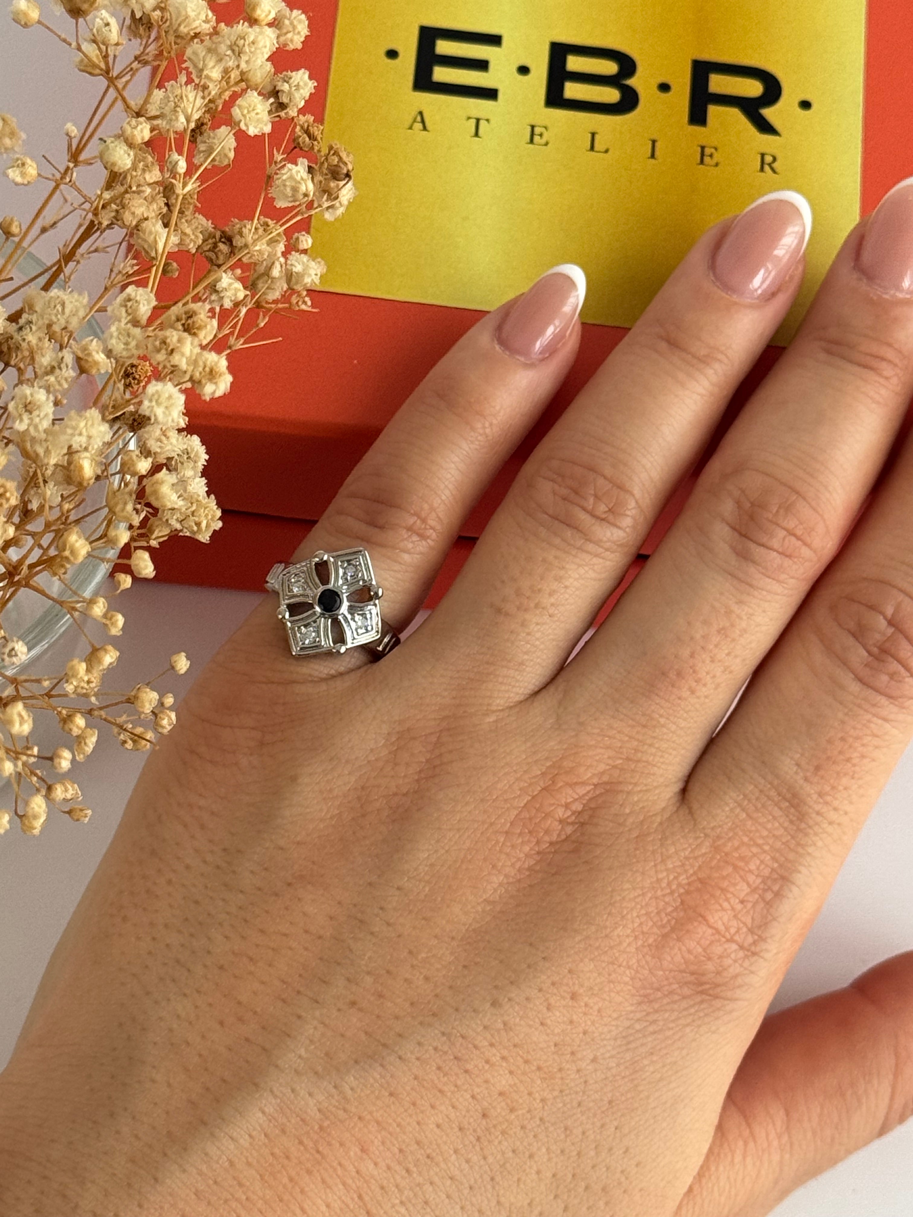 İTHAL MAVİ TAŞLI SİLVER SERÇE PARMAK AYARLANABİLİR YÜZÜK